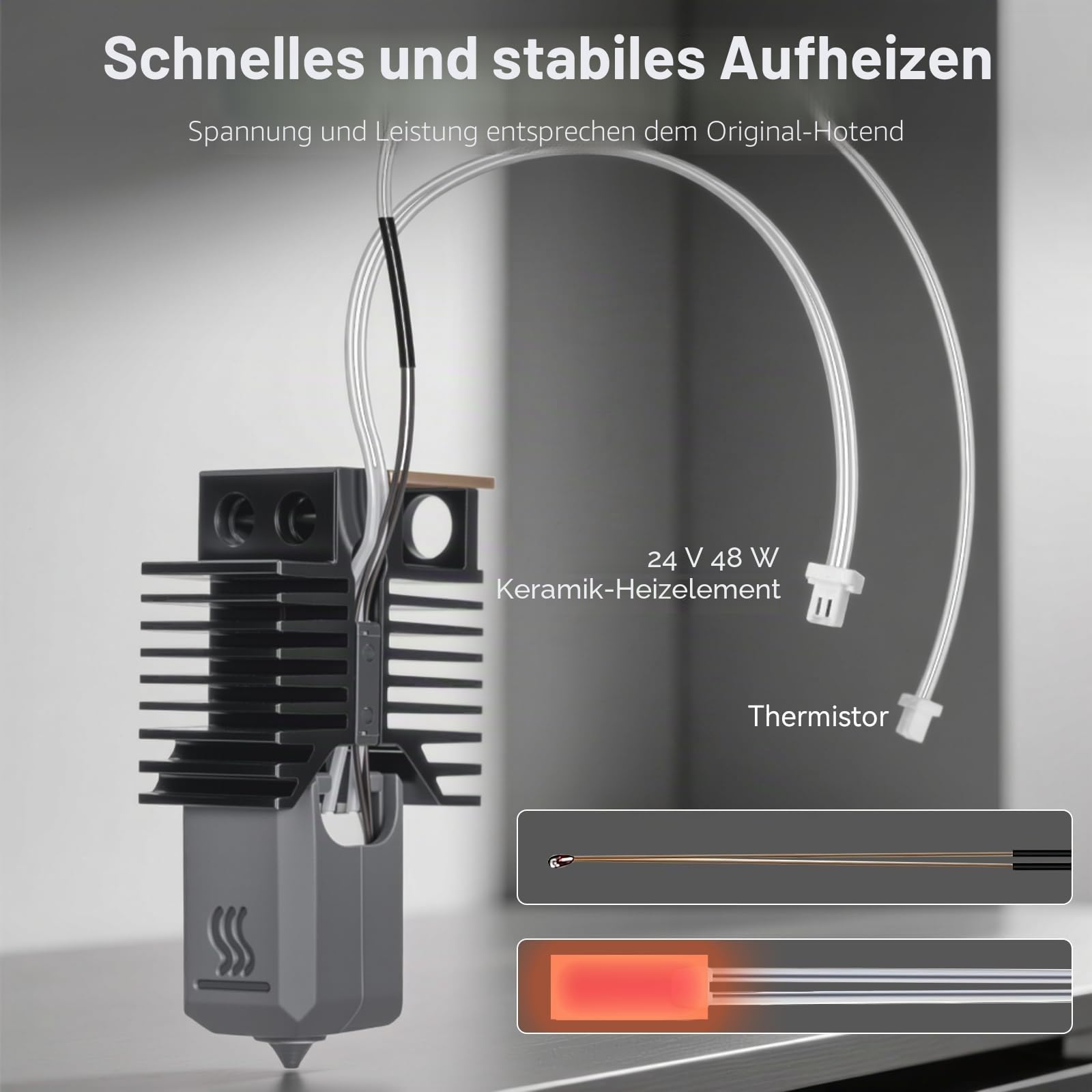 4PCS U1 Hotend 0.4mm Düse aus gehärtetem Stahl Compatible with Snapmaker U1 3D Drucker, Hotend mit Keramischem Schnellheiz-Extruder Ersatzset mit Düsenbürste, Silikonabdeckung und Auslaufschutz