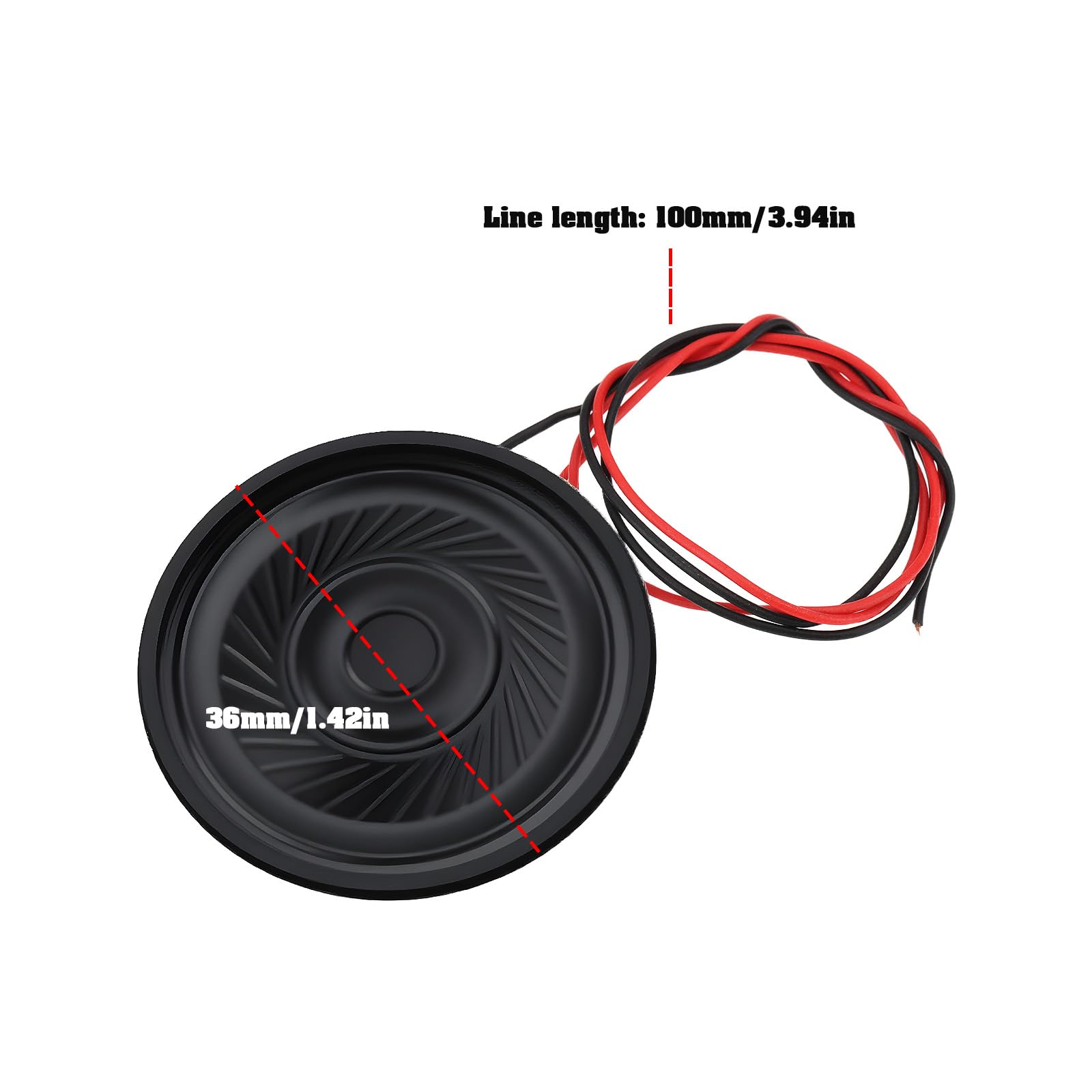 4 Mini Altoparlanti Da 36 Mm 8? 0,5 W Con Cavo Da 10 Cm Per MP3 Campanelli Allarmi Giocattoli