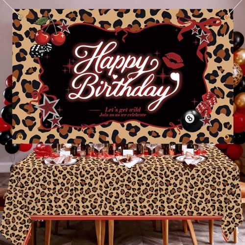 Fondo de Tela Leopardo Cereza 3 x 5 pies para Fiesta miniatura 5