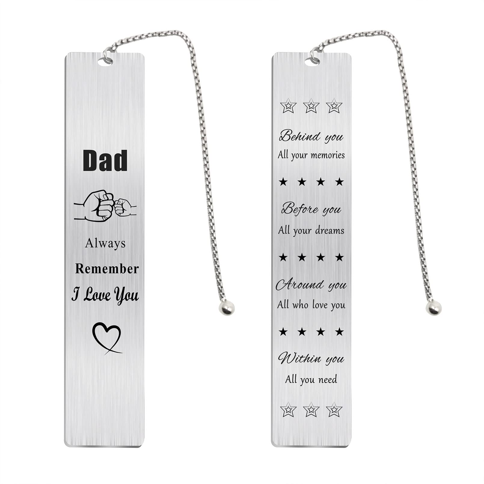 Jzxwan Dad Gifts from Daughter, I Love My Dad Bookmark, Best Daddy Birthday Card for Men