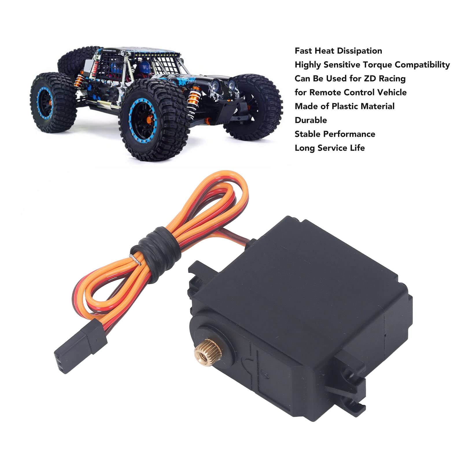 Motore Coreless con Coppia Elevata da 15 Kg, Ingranaggio in Rame e Plastica, Peso Leggero, Coppia Elevata, per Auto RC ZD Racing 1/7