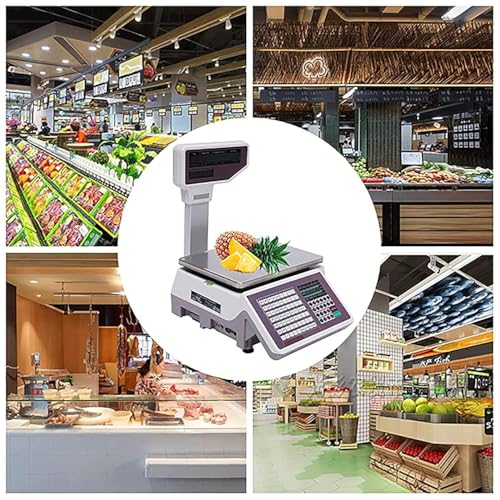 Báscula digital comercial con doble pantalla y etiqueta miniatura 5
