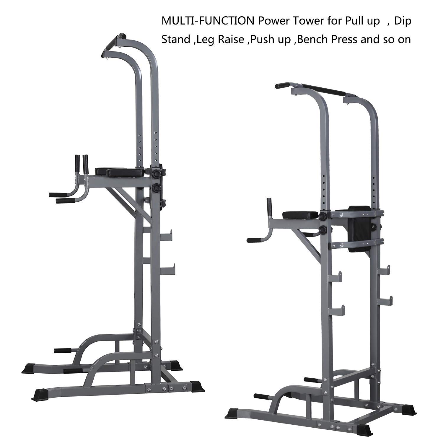 ZENOVA Power Tower Pull Up Bar Station Pull Up and Dip Bar Height Adjustable , Multifunction