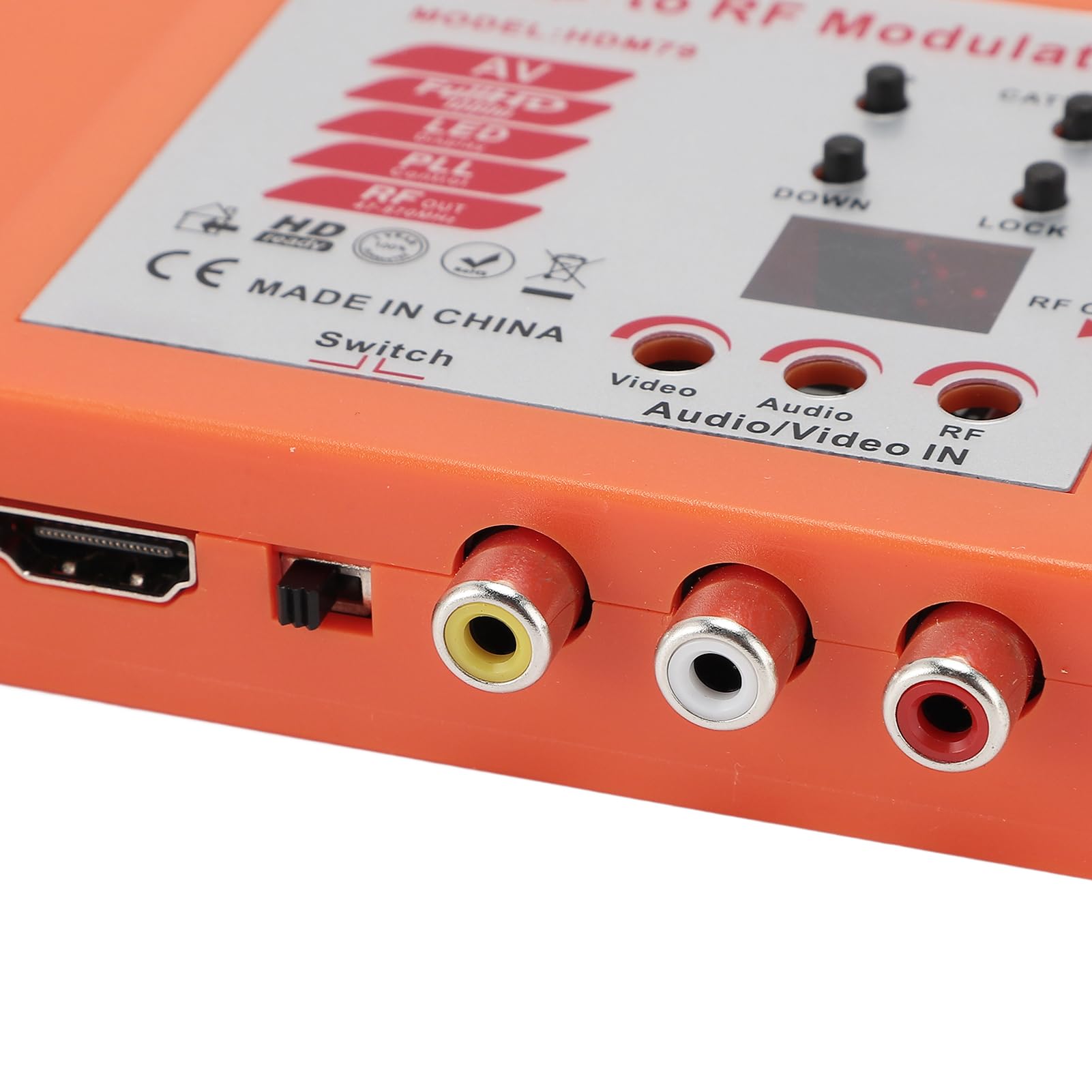 Interfaz Multimedia HD a Modulador RF, Convertidor Coaxial 1080P AV a RF Compatible con Salida de Formato PAL NTSC, Convertidor de Audio y Vídeo TV para el Hogar (EU)