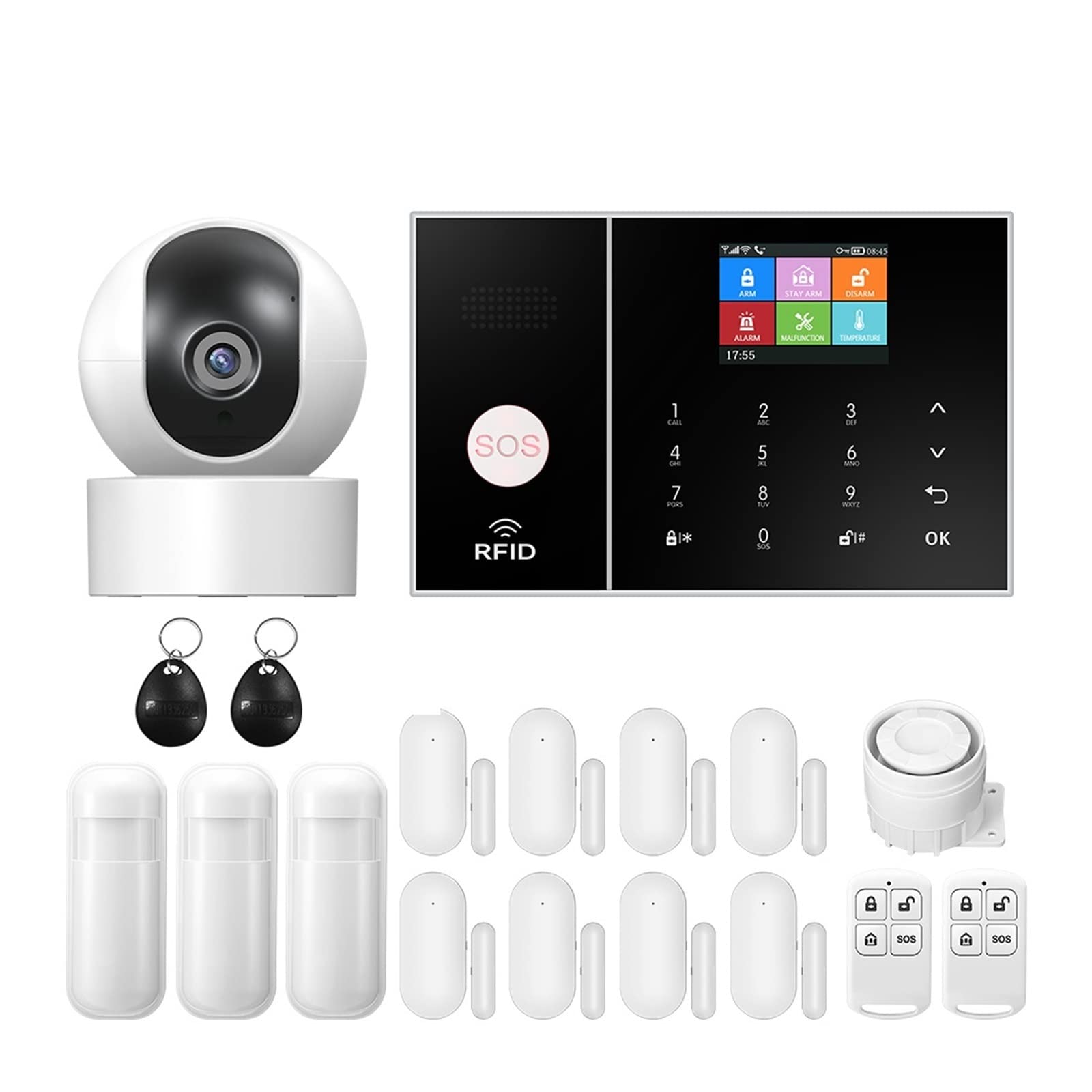 CUDTAPI Alarm System For Home GSM Security Host With Door And Motion Sensor Tuya App Control Work(I)