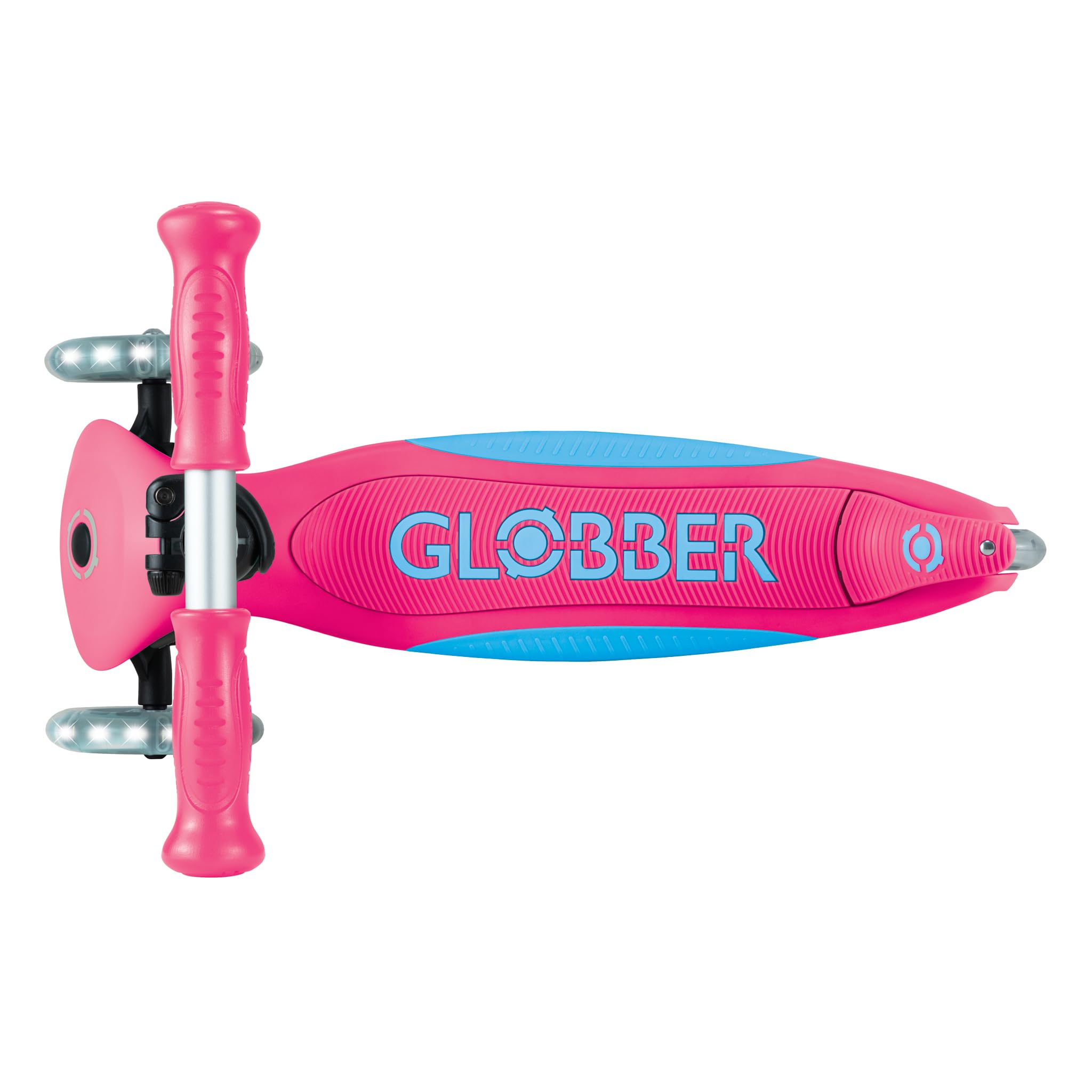 GLOBBER Primo Foldable Plus Lights Roller – Monopattino per bambini dai 3 anni in su, monopattino 120/80 mm, ABEC 5, 3 ruote con ruote LED, regolabile in altezza