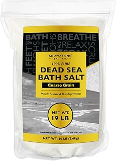 Aromasong Dead Sea Salt for Soaking - Coarse Grain Bath Salt Soak - 19 Lbs Bulk Resealable Pack - Leaves Your Skin Softer Then Epsom Salt