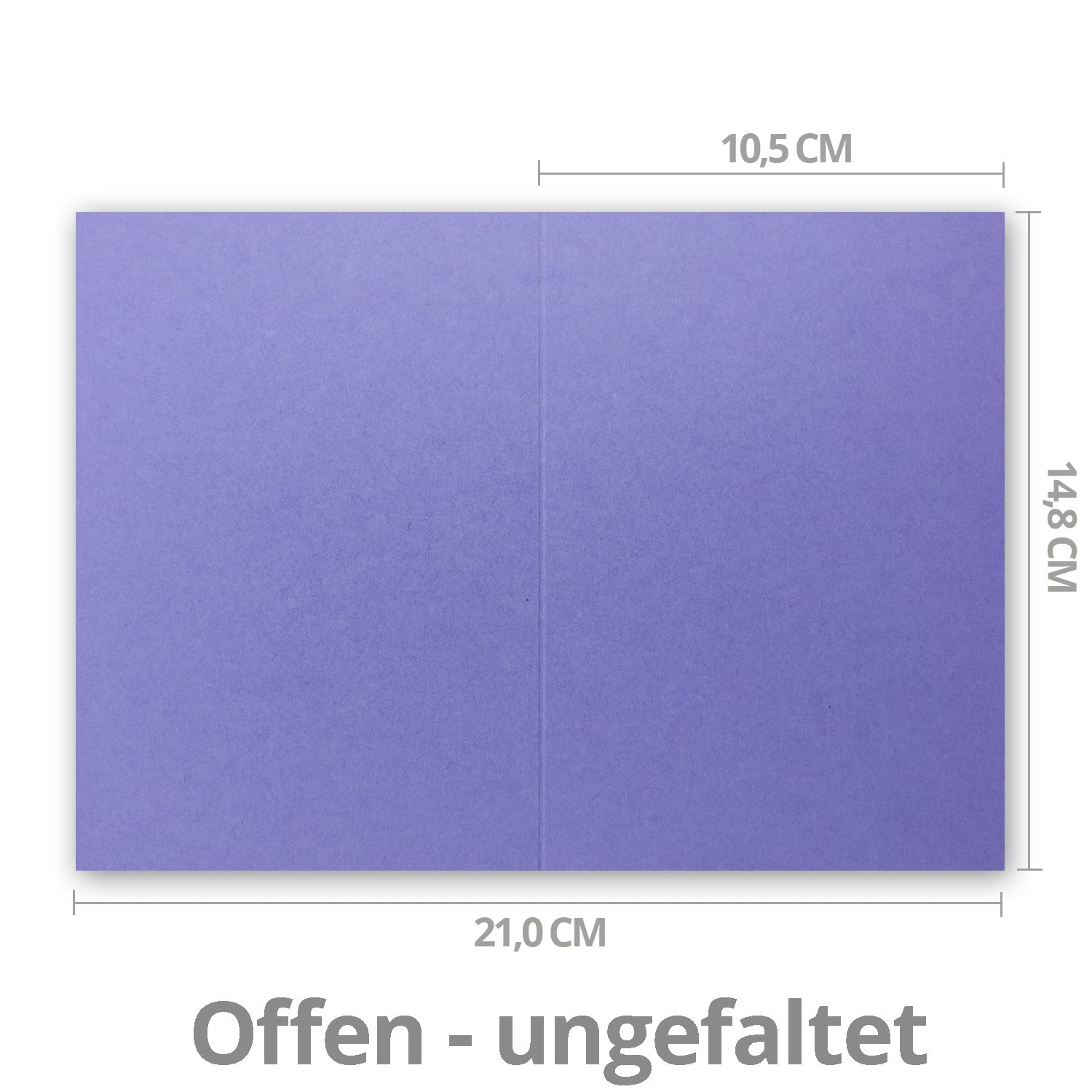 500x Faltkarten Set DIN A6 / C6 - Doppelkarten mit Umschlägen - Violett (Lila) - 14,8 x 10,5 cm (105 x 148 mm) - Haftklebung mit Abziehstreifen