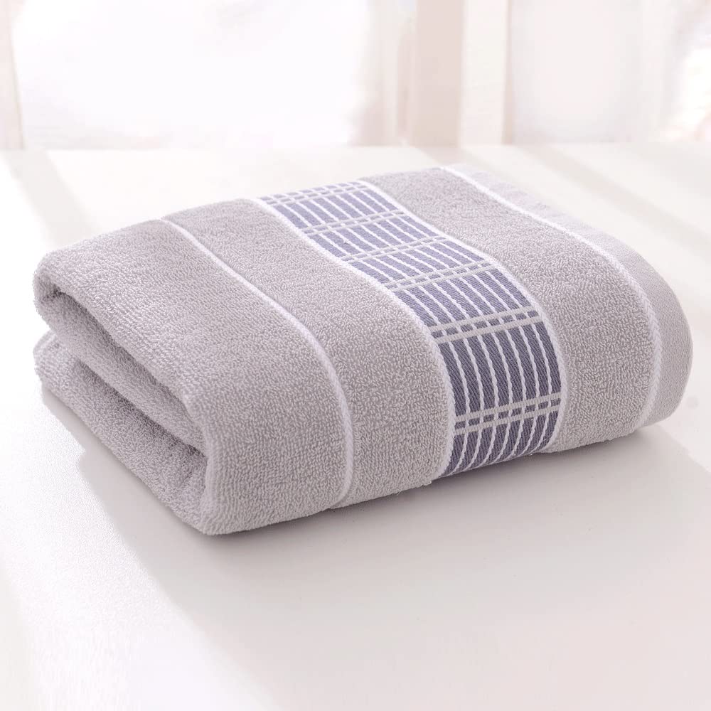Serviette de bain coton absorbante adulte drap de douche uni gris