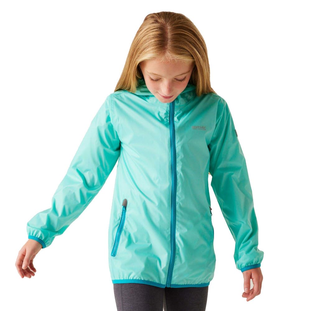 Regatta Boys Kids Lever Ii Packable Reflective Long Sleeve Waterproof Jacket - Aruba Blue - 9-10 (M)
