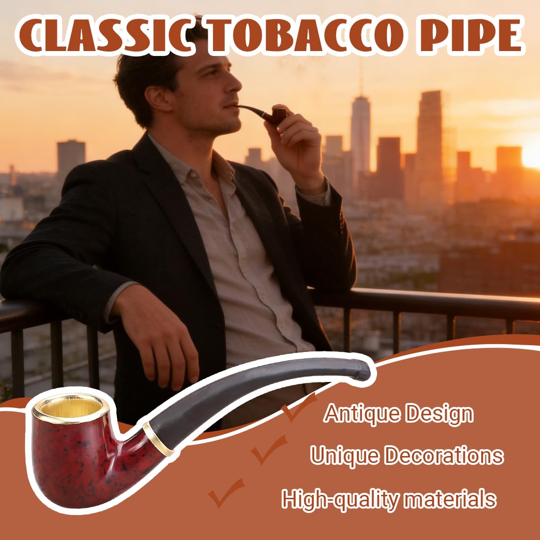 1 Pièce Sifflet, pipe a tabac, pipe factice, accessoire pour costumes, détective, marin