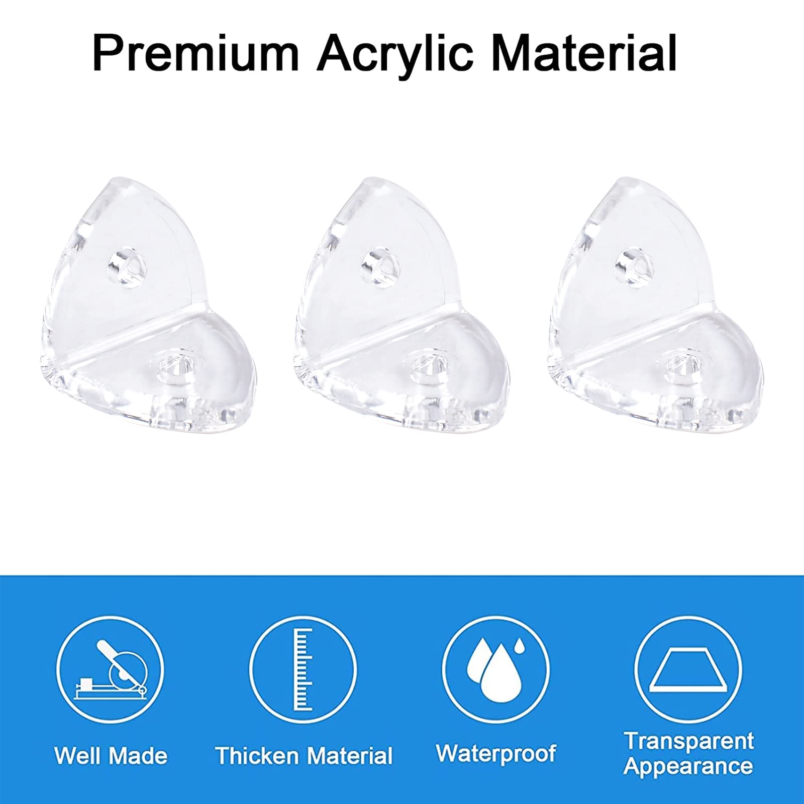 Uxcell Lot De 8 équerres Triangulaires En Plastique à 90 Degrés, Supports D' Angle Avec Vis Pour Meubles D'armoire, Transparent