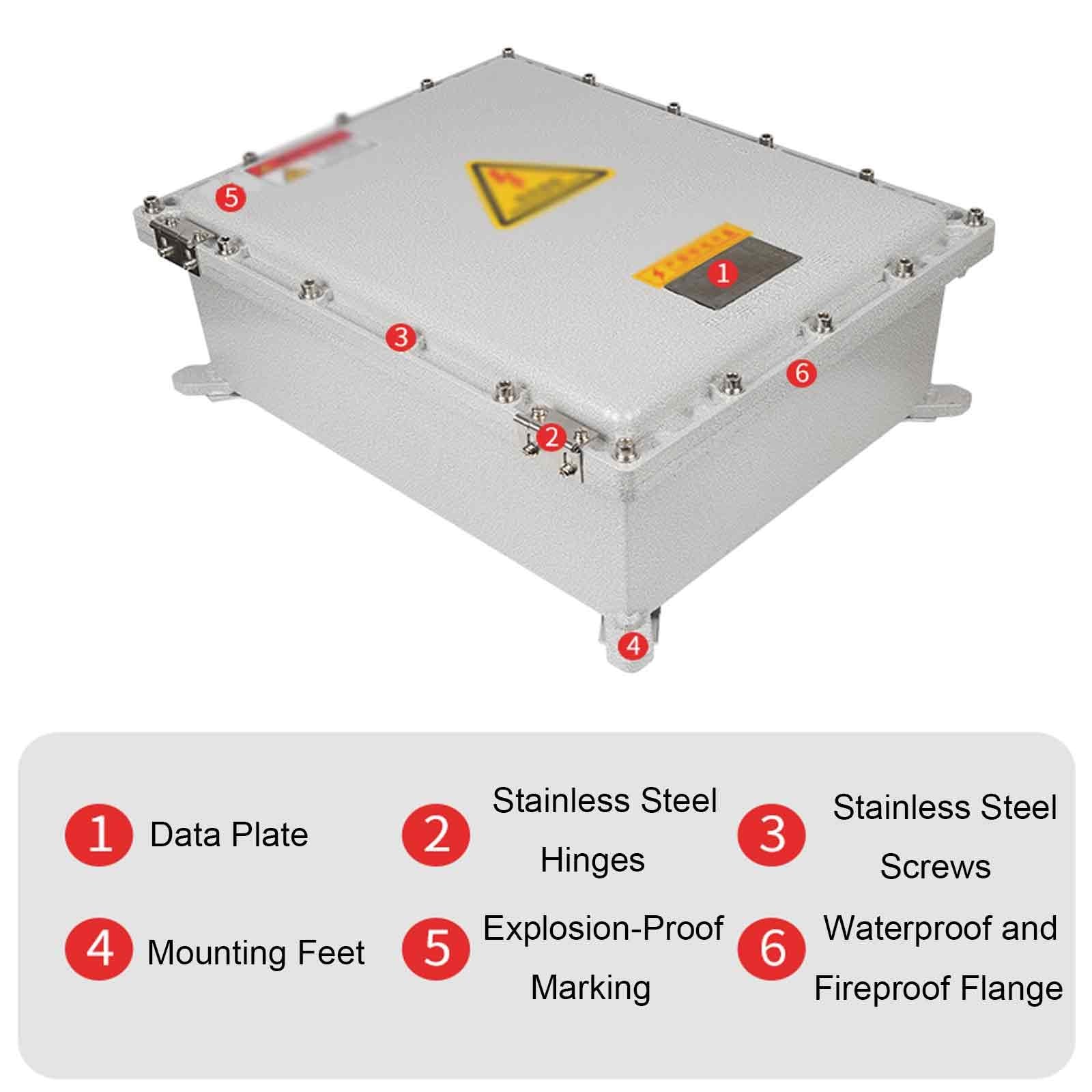 Caja Estanca Exterior Electrica, Caja Conexiones Estanca Resistente a Explosiones, Impermeable IP66, con Panel de Montaje Interno y Cubierta Abatible(30x30x15cm/12x12x6in)