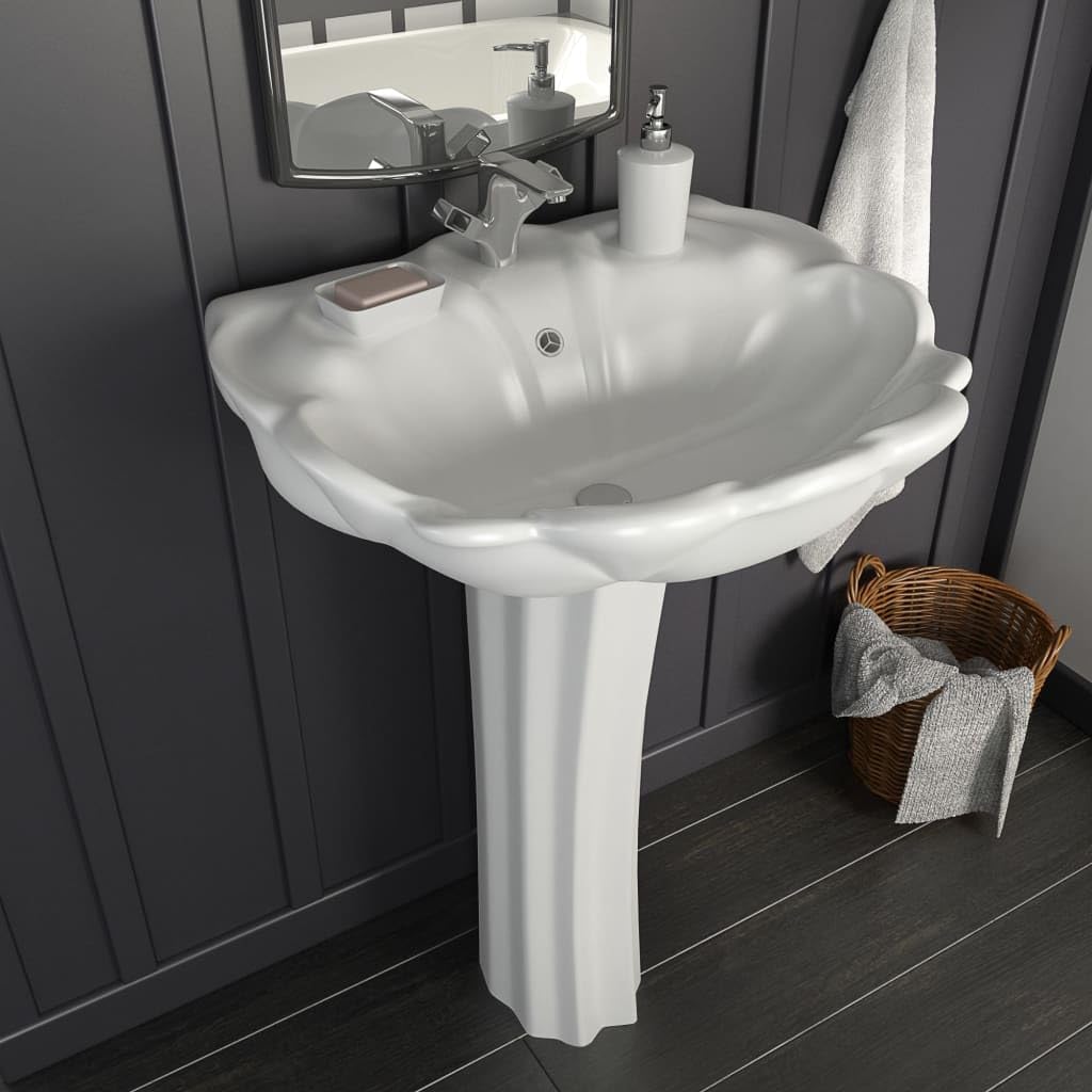 Generico Lavandino a Colonna in Ceramica Bianca 580x510x200 mm,Articoli di ferramenta,Prodotti Idraulici,Articoli Idraulici,Lavandini,Lavandini bagno-143005