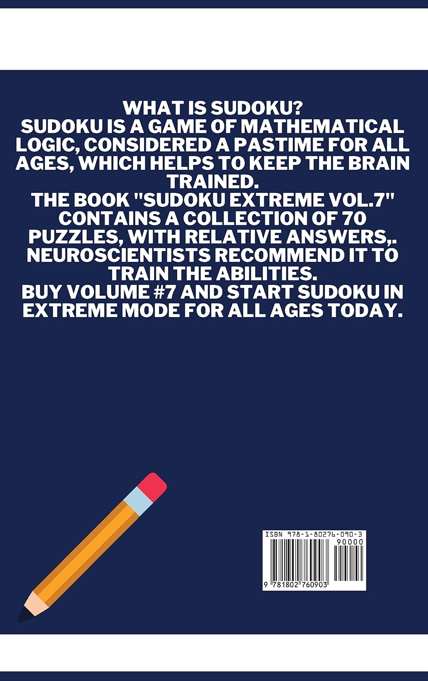 Sudoku Extreme Vol.7: 70+ Sudoku Puzzle and Solutions (7)