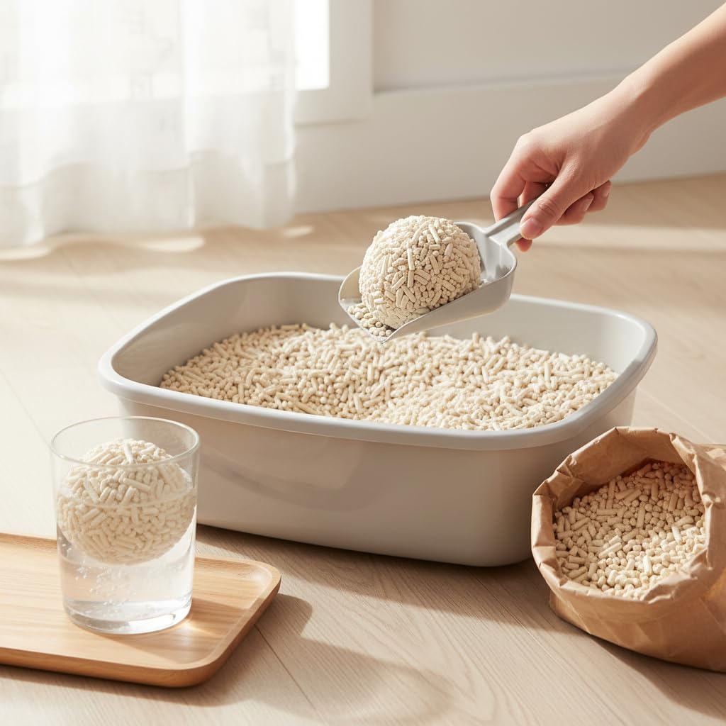 Lettiera per Gatti Tofu odorante, Originale, 5kg | Composto , Lettiera Tofu , Smaltimento facilitato, in città