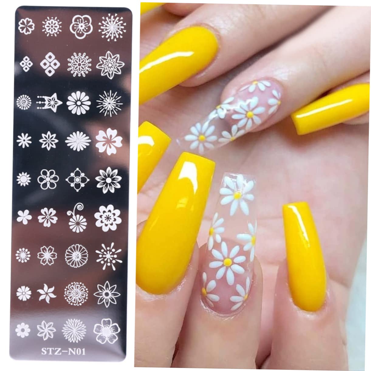 Beaupretty 18pezzi Piastra Stamping Unghie Inossidabile Con Design Floreale e Farfalle Di Template Per Nail Art Decorativa Per Donne Fashion e Occasionali