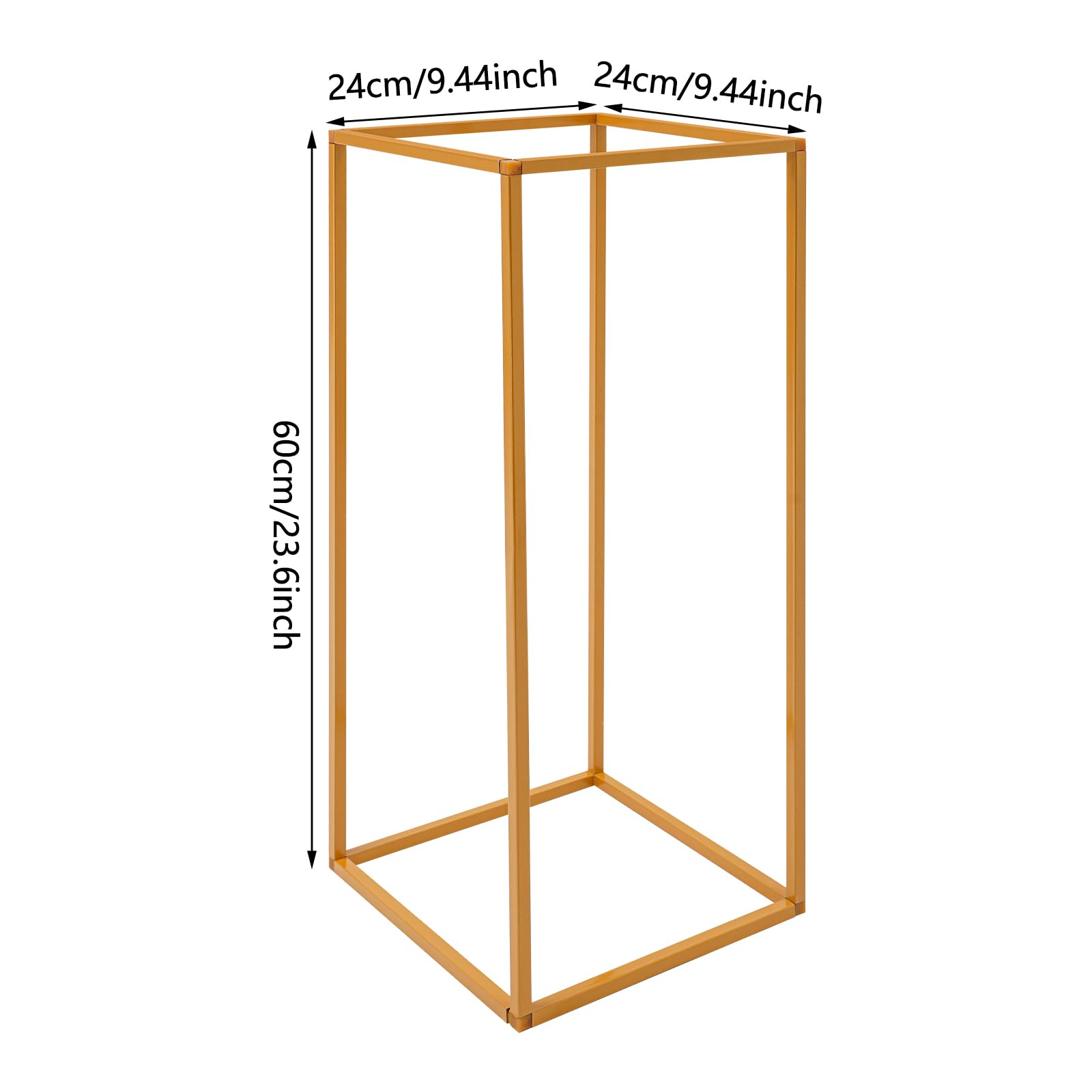 16 jarrones dorados de flores, centro de mesa de 23.6 pulgadas, soporte geométrico de pilar de decoración de mesa, juego de soporte de flores de columna de metal para boda, estante geométrico
