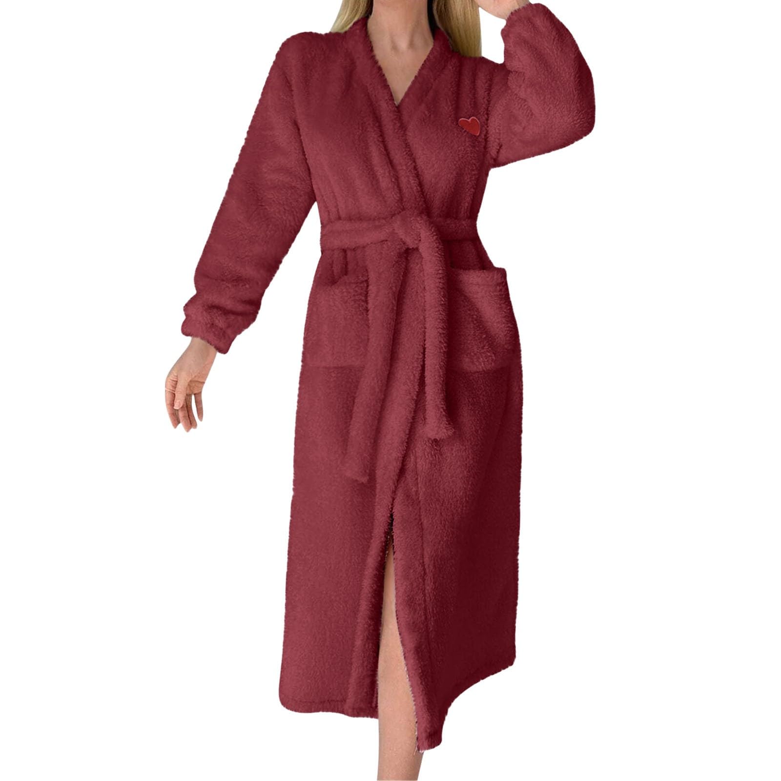 Ensemble de chemises de nuit flanelle cœur pour vos soirées cocooning - 5