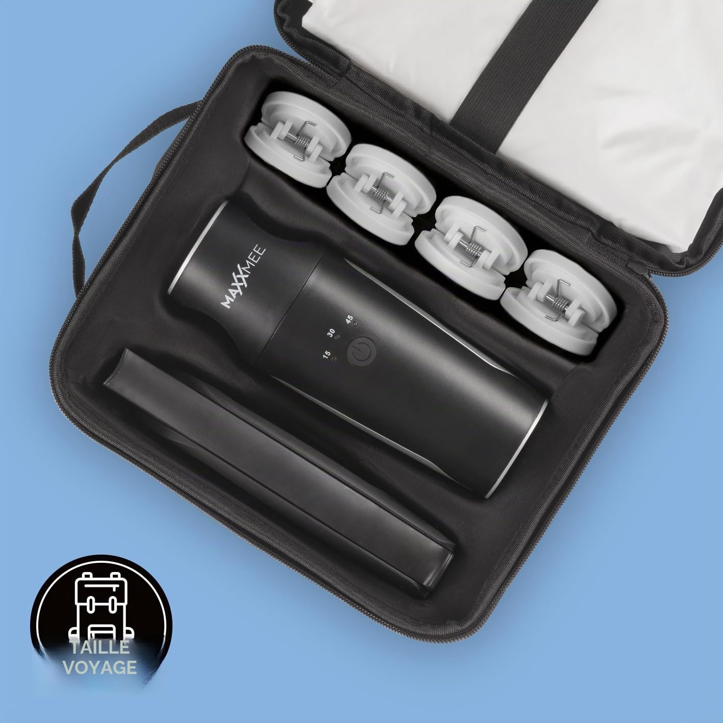 MAXXMEE Fer à repasser compact pour chemises | Séche et lisse les chemises | Remplace les fers et les stations | 1 000 Watt [noir/argenté]