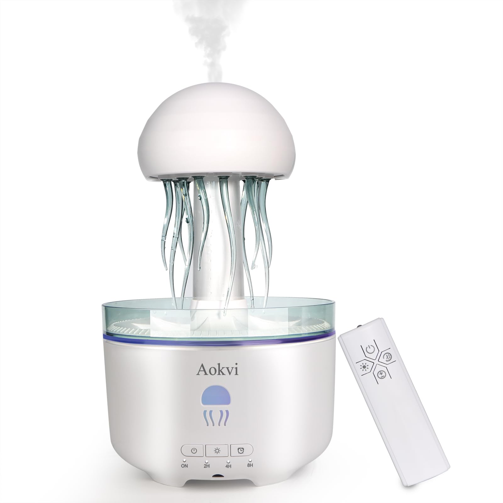 Essential Oils Diffuser,300ML Aromatherapy Diffuser,Ultrasonic Essential Oil Diffuser,Jellyfish Humidifier with 7-Color LED,Timer and Auto-Off for Office,Yoga,Bedroom Scent Diffuser(White