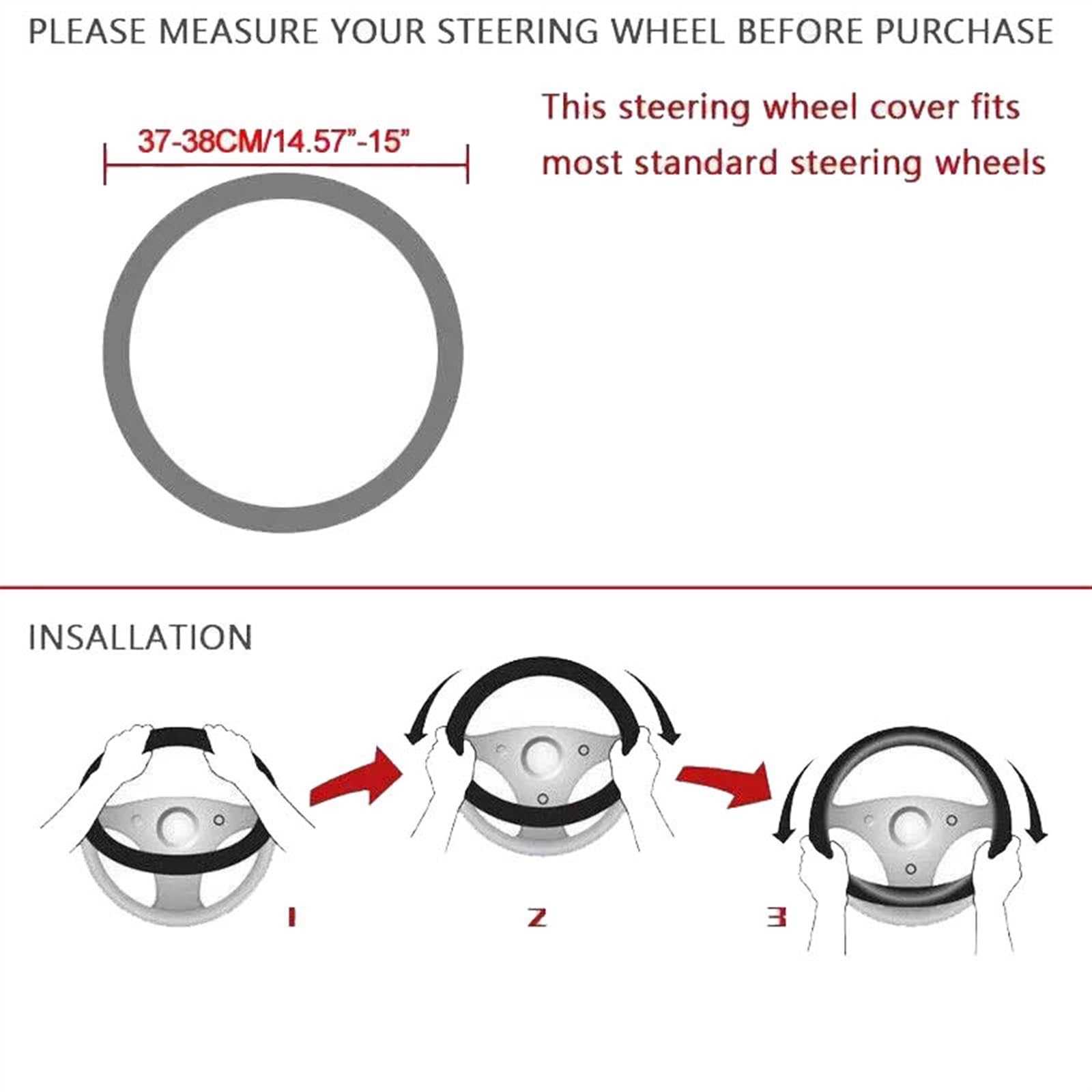 Protector para Volante De Coche, 38CM, Universal, Estilo De Coche, Cubiertas Antideslizantes, Accesorios Accesorios (Color : 5)
