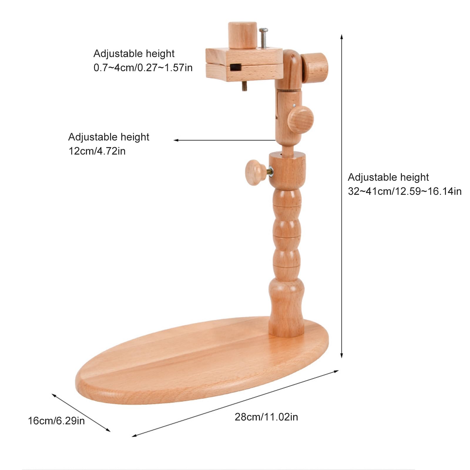 Supporto per telaio da ricamo in legno, altezza regolabile, supporto per telaio da ricamo in legno per principianti