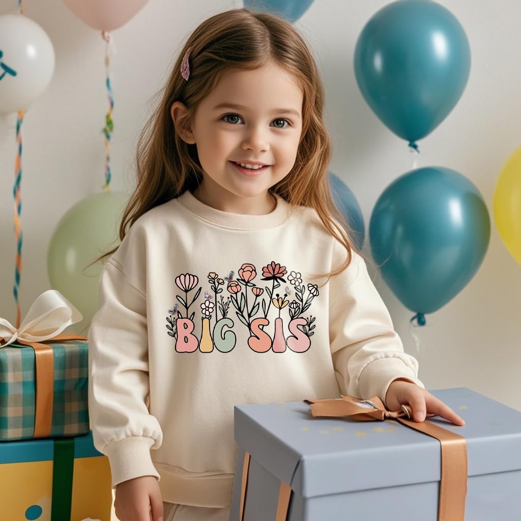Big Sister Sweatshirt for Toddler Baby Girl Outfits Big Sis Announcement Pullover Gifts 2-7T - Image 5