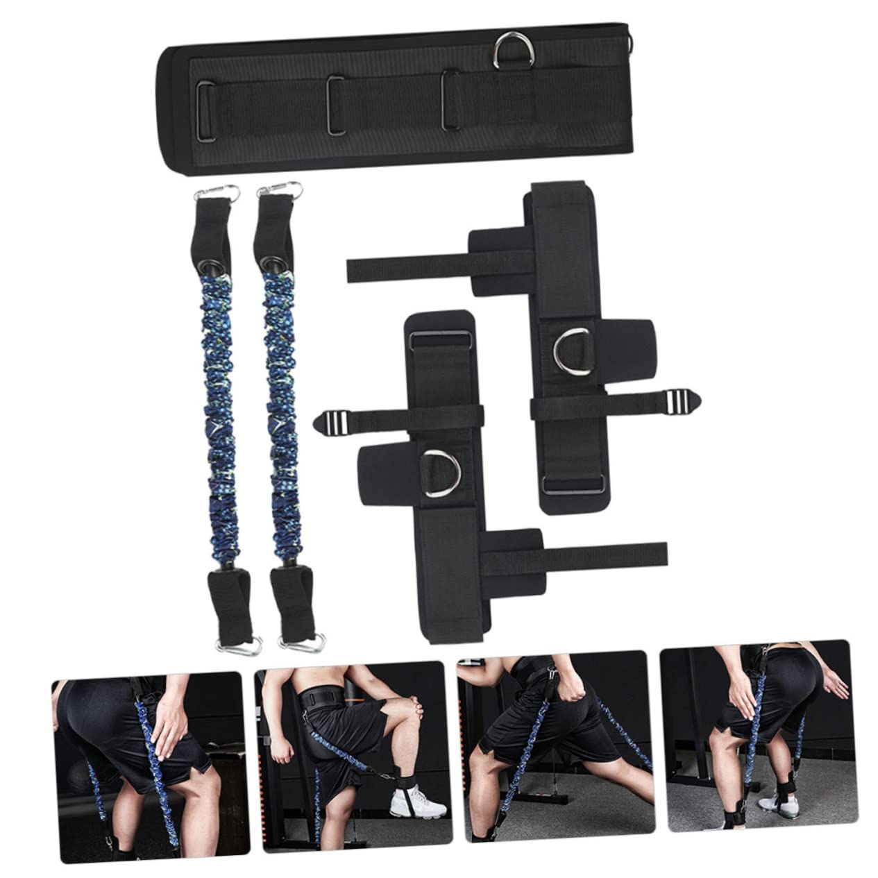 SUPVOX Bandas de Resistencia para Piernas y Tobillos Kit de Entrenamiento Fitness Multifunción Banda Elástica Duradera para Mejorar y Agilidad Deportes Baloncesto y Fútbol