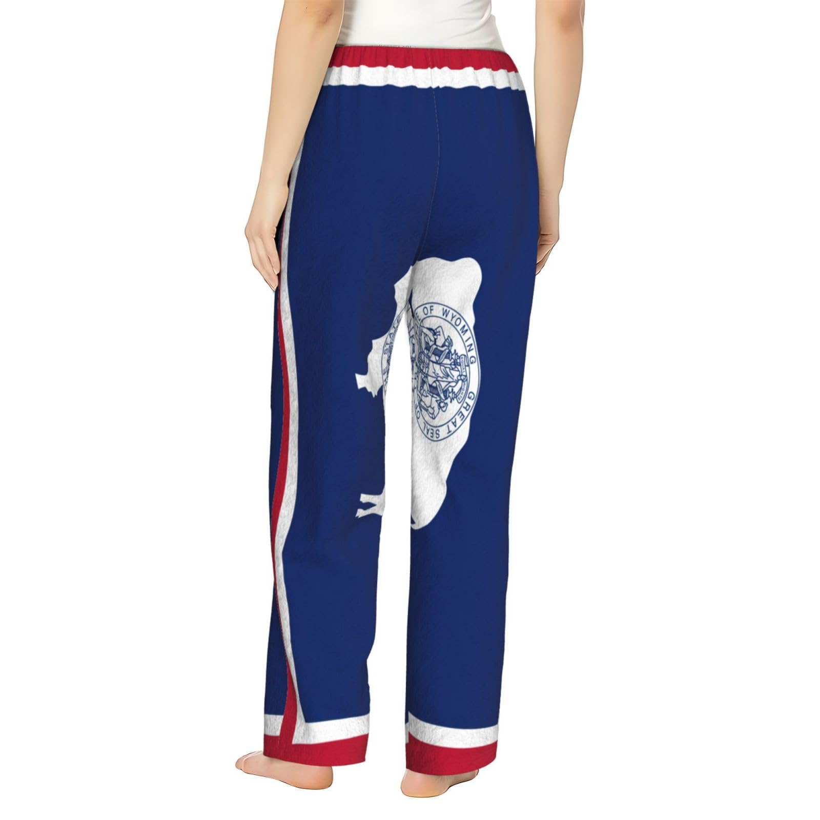 Wyoming Damen-Schlafanzughose mit Staatsflaggen-Druck, Flanell, warm, bequem, Lounge-Schlafhose für Urlaub und Weihnachten