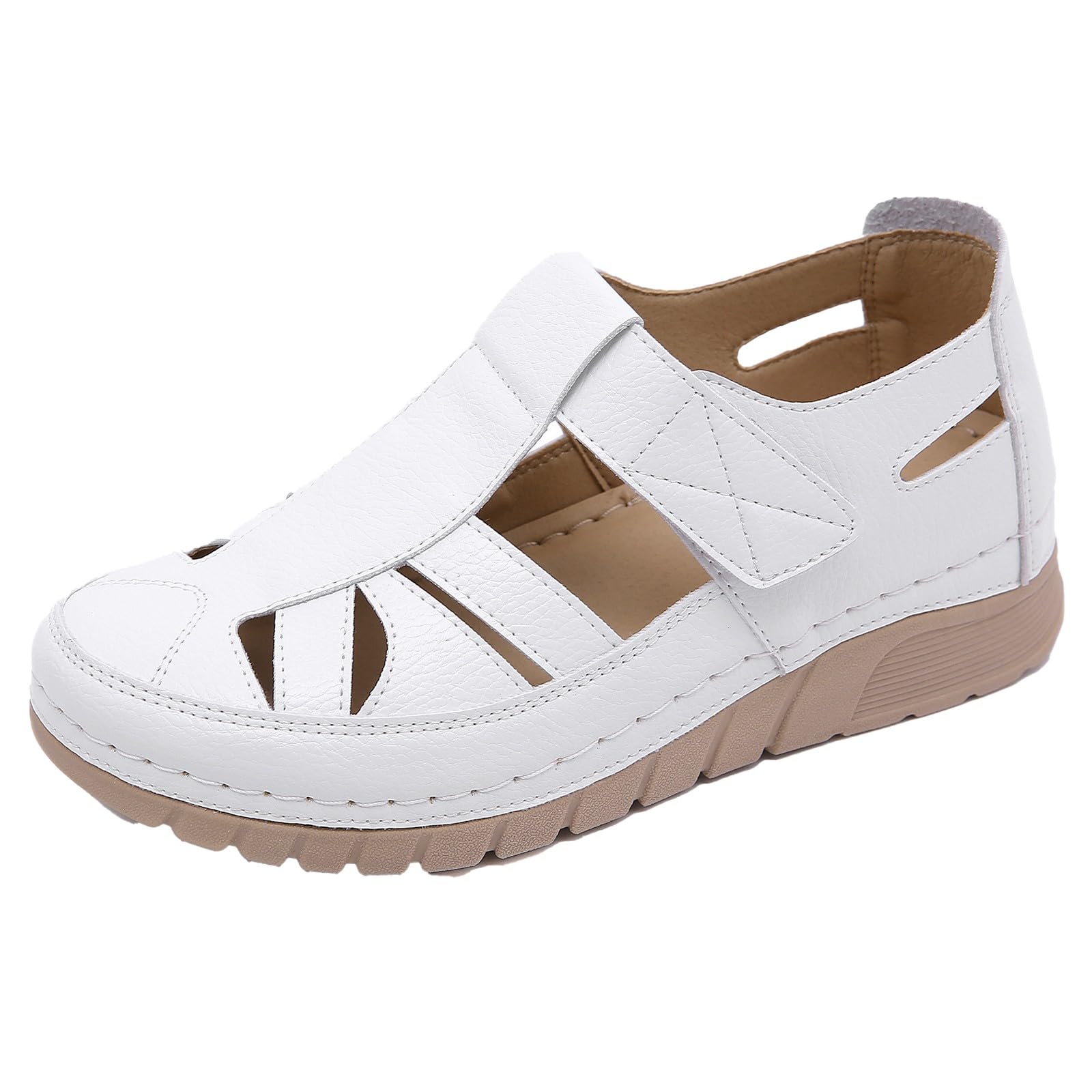 Damen Sandalen Sommer, Trekkingsandalen Damen Orthopädische Sandalen Plateau Bequem Atmungsaktive Breite Füße Weichen Keilsandalen Wandersandalen Waschbare Casual Sommerschuhe für Urlaub Strand Alltag