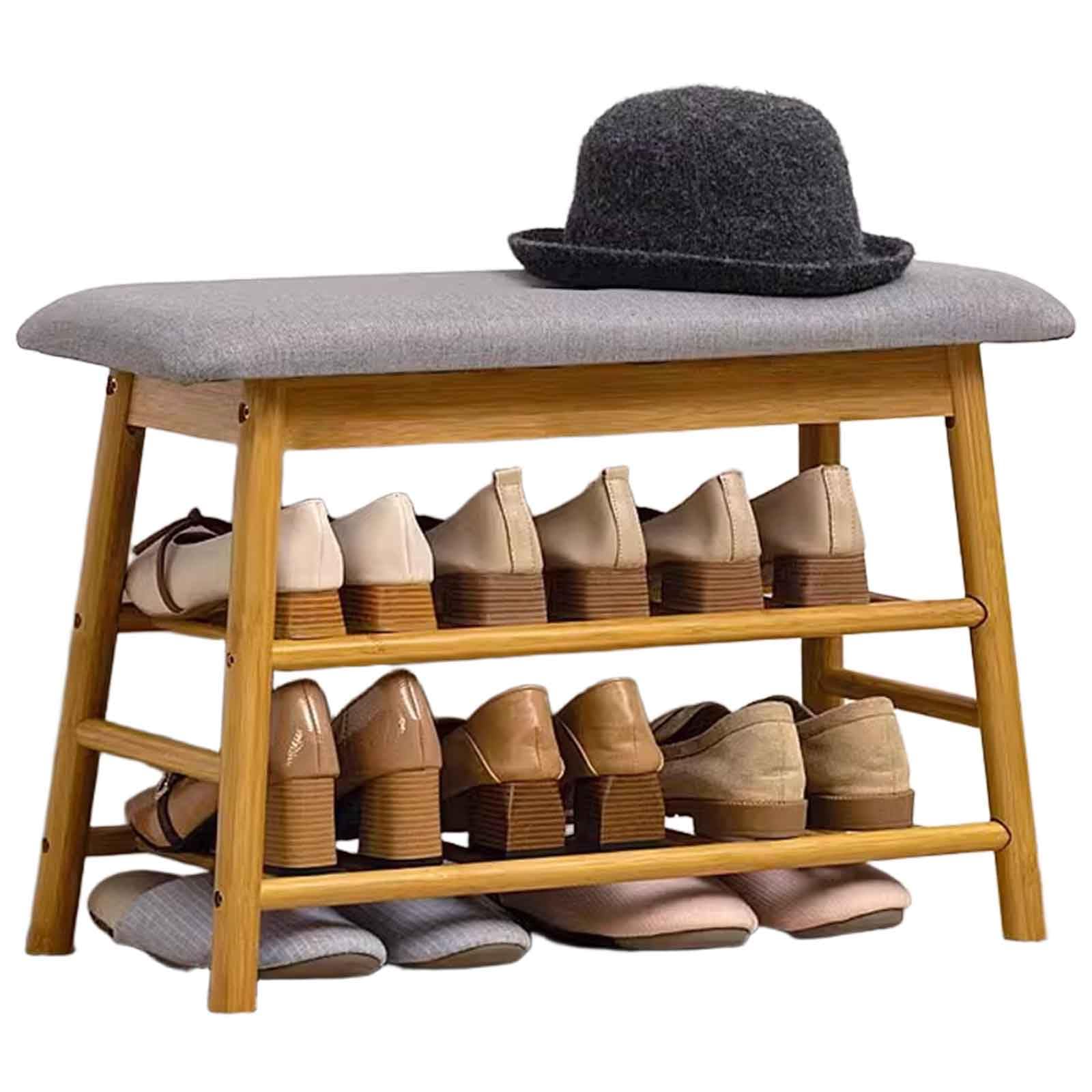 Solution de rangement élégante en bambou avec assise pour optimiser les petits espaces