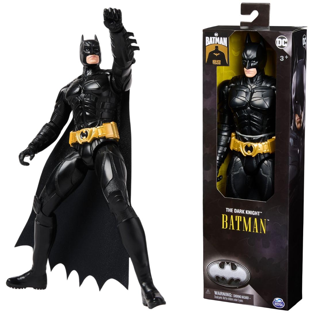 DC Comics, Action Figure Batman in Versione 85° Anniversario, il Cavaliere Oscuro, Personaggio Batman 30cm con 11 Punti di Articolazione, Giochi per Bambini e Bambine, 3+ anni