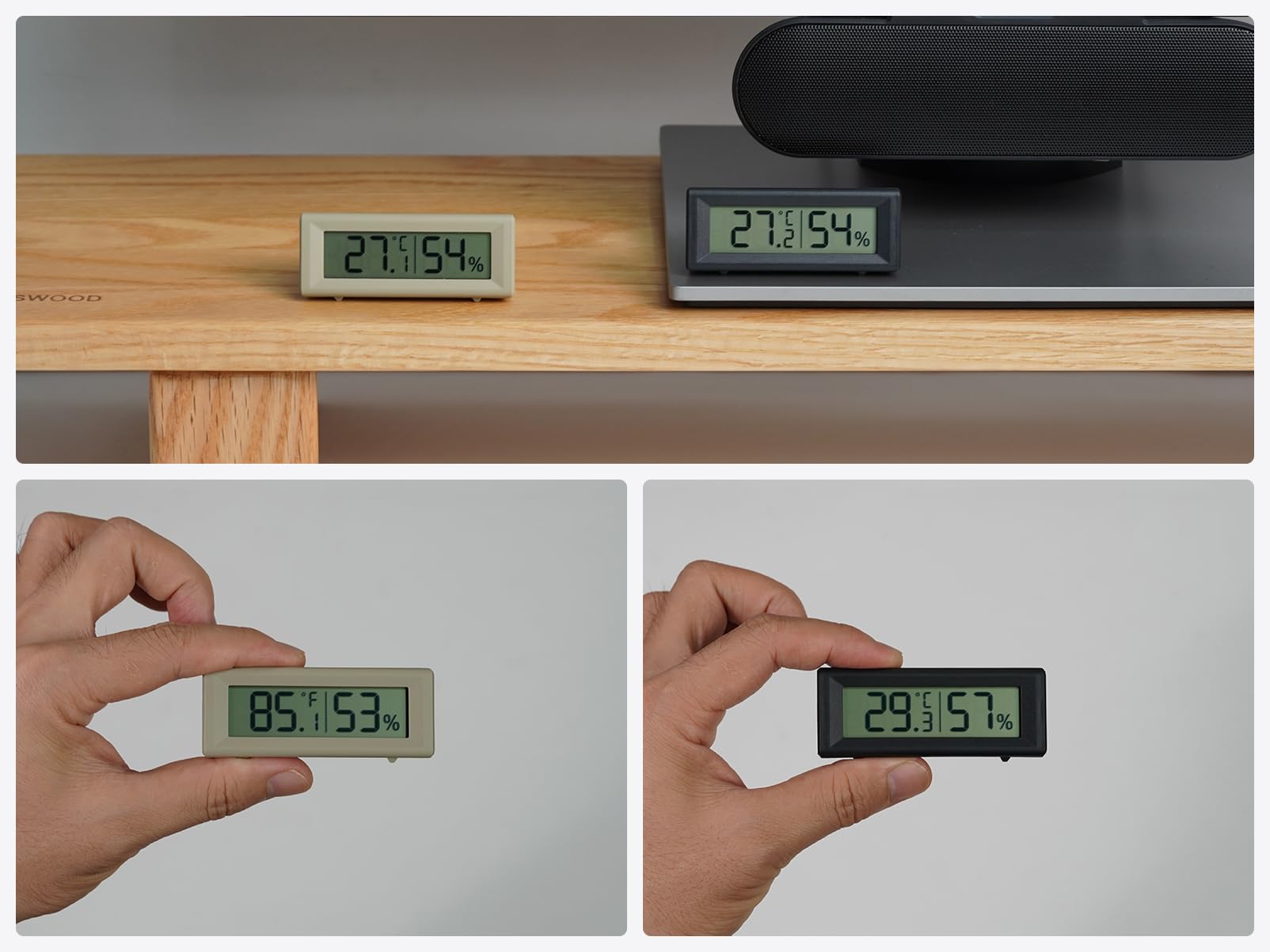 Hygromètre numérique Thermomètre d'intérieur Marron