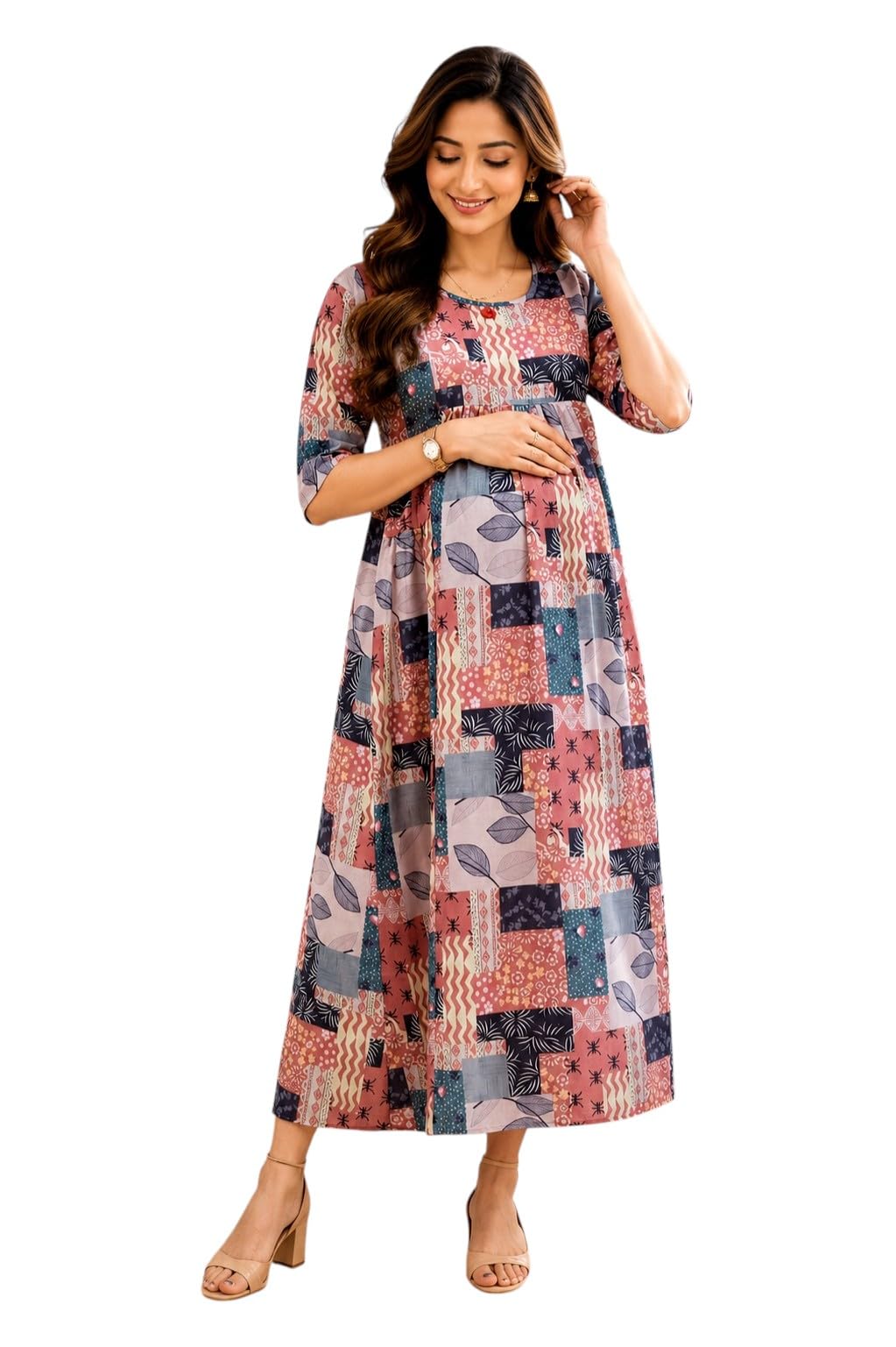 RITIJYA Feeding Kurta for Women with Zip | Maternity Kurti for Nursing Mothers | Concealed Zipper, Extra Pleats Pre to Post Pregnancy | Quick-Dry Comfort Fabric | S-4XL-picture-21