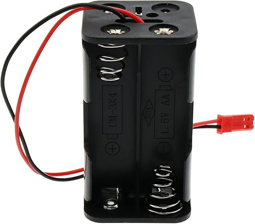ZZHXSM - Caja de batería RC de 4 celdas AA con soporte de espalda a espalda con cables de cable, caja de contenedor de 6 V con conector receptor de