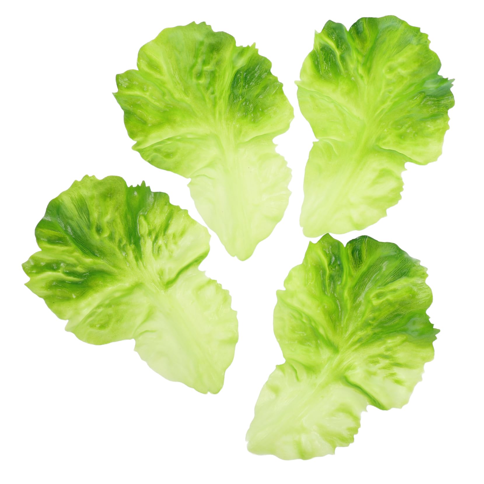 Ciieeo 4pcs Realistic Fake Lettuce Leaf Models Artificial Vegetables for Home Kitchen Decoration Photography Props and Creative Displays Lightweight Faux Lettuce for Restaurant Decor