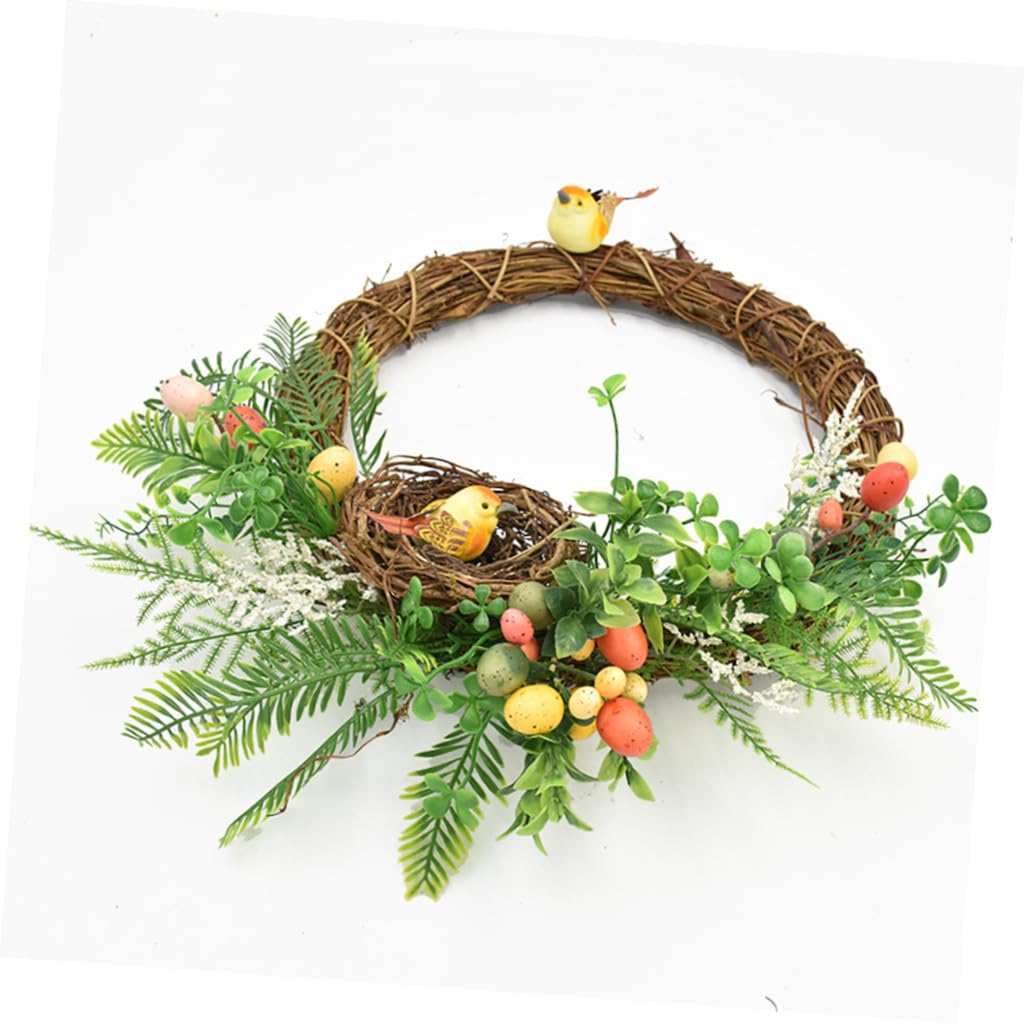 Cabilock 2 Pz Ghirlanda Pasquale Ghirlande Di Vimini Decorazioni Per Feste Alla Moda Ghirlande Succulente Artificiali Ghirlanda Di Porta in Rattan Di Porte Per Uccelli Nido Bambù