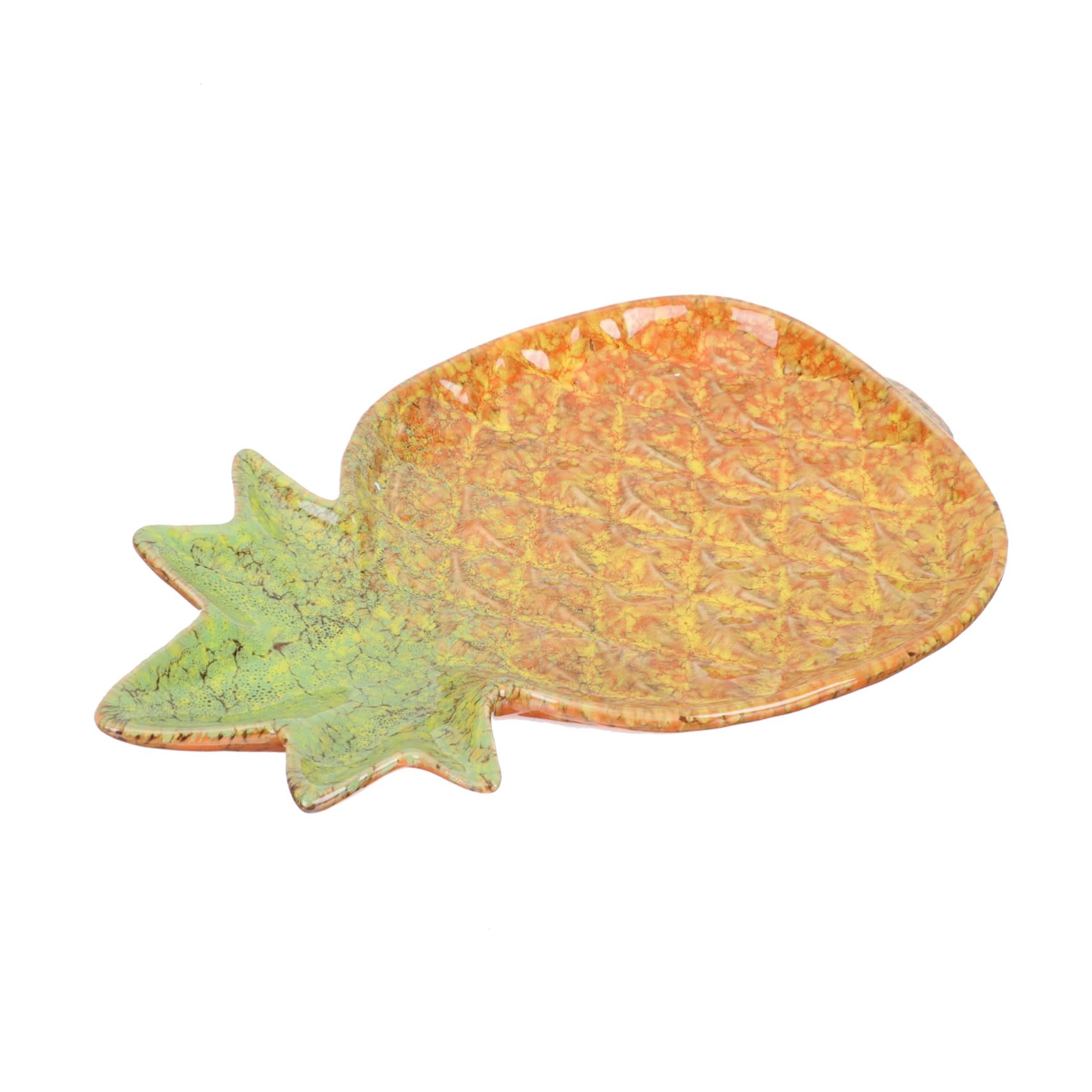 Assiette à dessert en céramique durable, plat décoratif orange de 23 cm