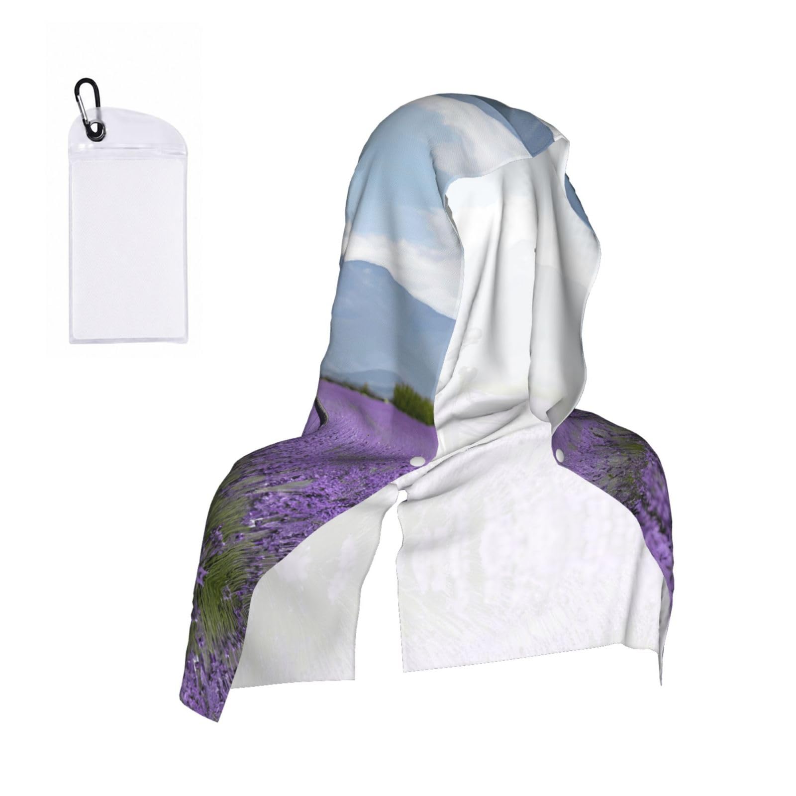 ESNAIUVCD Lavender Field Retro Bike Agriculture Print Multifunctional Cooling Hoodie Bandana Portable Sweat Absorbing Design For Beach Workouts Exercise Heat Relief Accessories