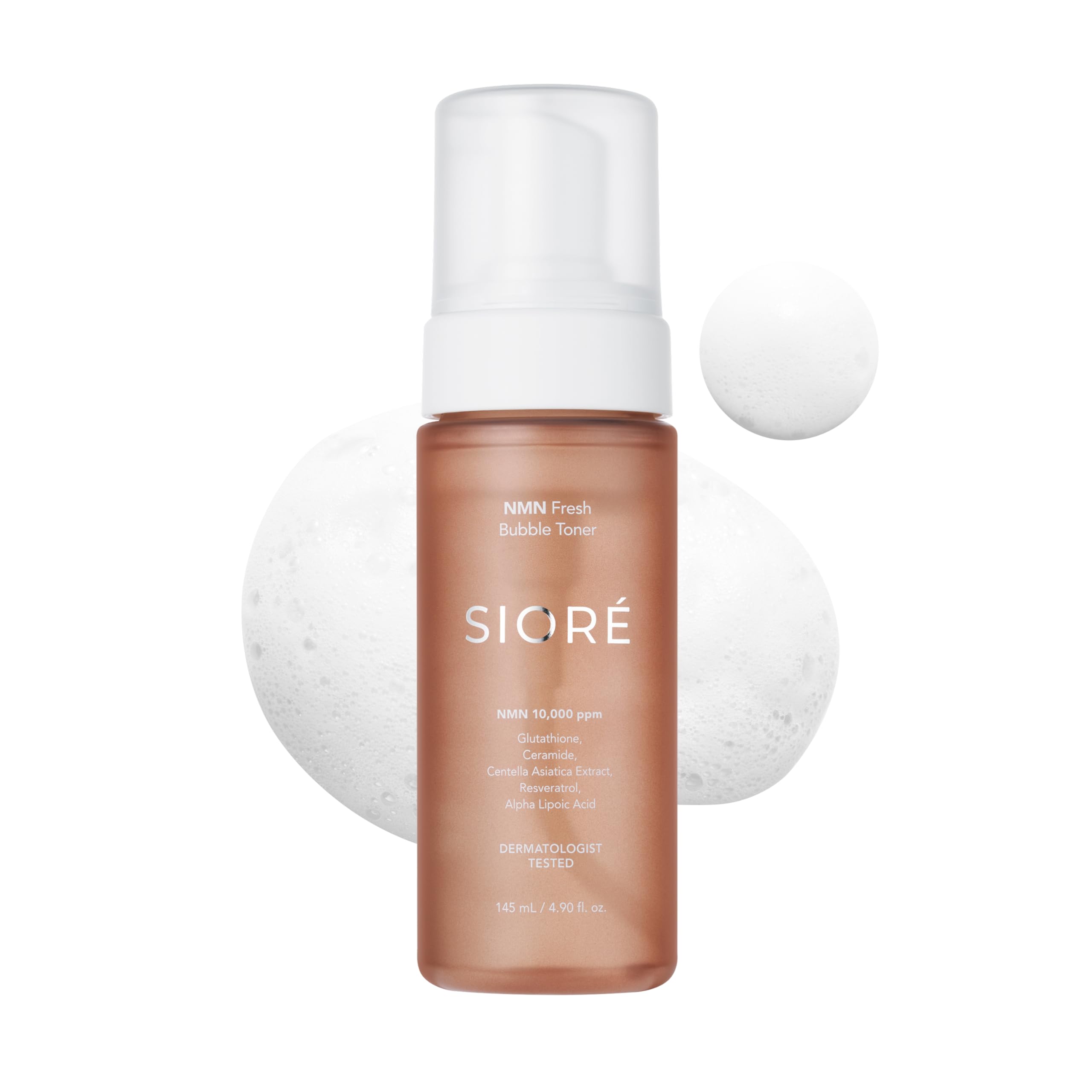 Siore NMN Fresh Bubble Toner | Glow-Boosting Toner with 99% Purity NMN 10,000ppm and Resveratrol, Centella, Niacinamide and Ceramide | Glass Glow Skin