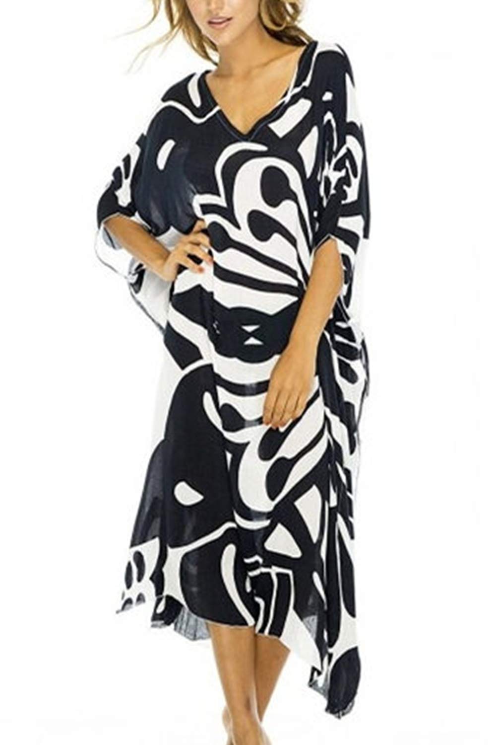 YouKD Vestido Largo de Kaftan Largo de Verano para Mujer Traje de Baño Bohemio Batas de Playa