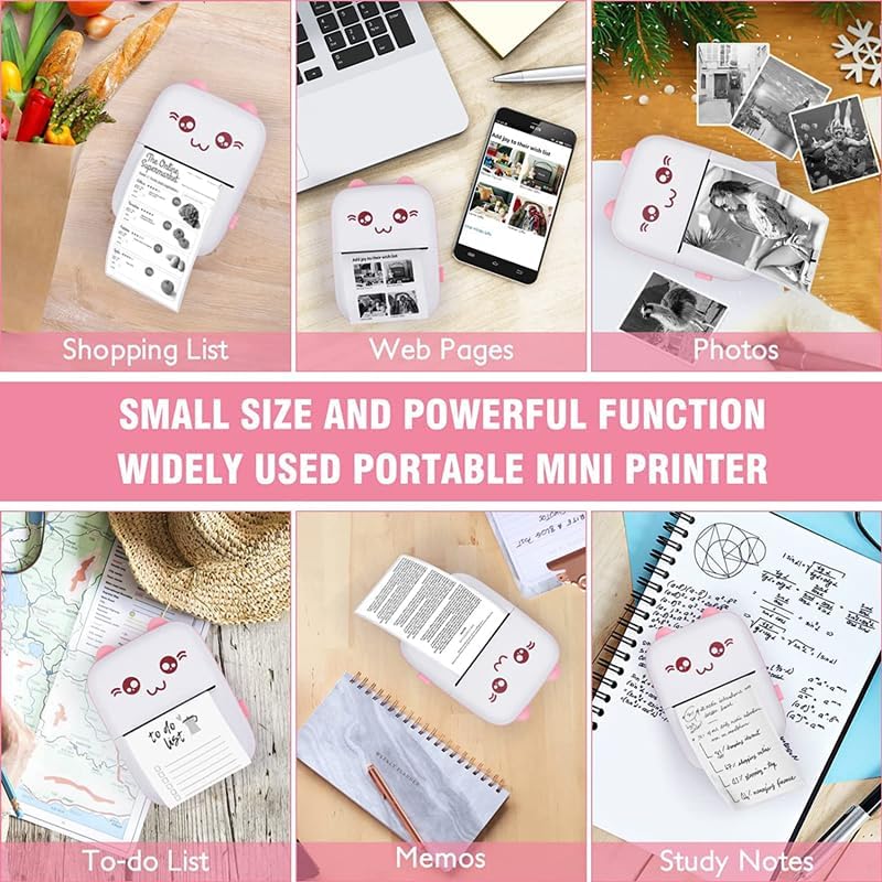Miniatura 3 de MFLABEL Mini impresora térmica de bolsillo sin tinta para notas de estudio, diario, trabajo, fotos, regalo para niños, compatible con Android e iOS