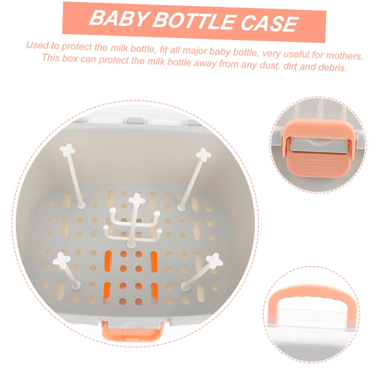 Babyflaschenetui Robuste Aufbewahrungsbox Mit Abflussbrett Bietet Platz Für Milchflaschen Und Schnuller Praktisch Für Unterwegs Und Hause