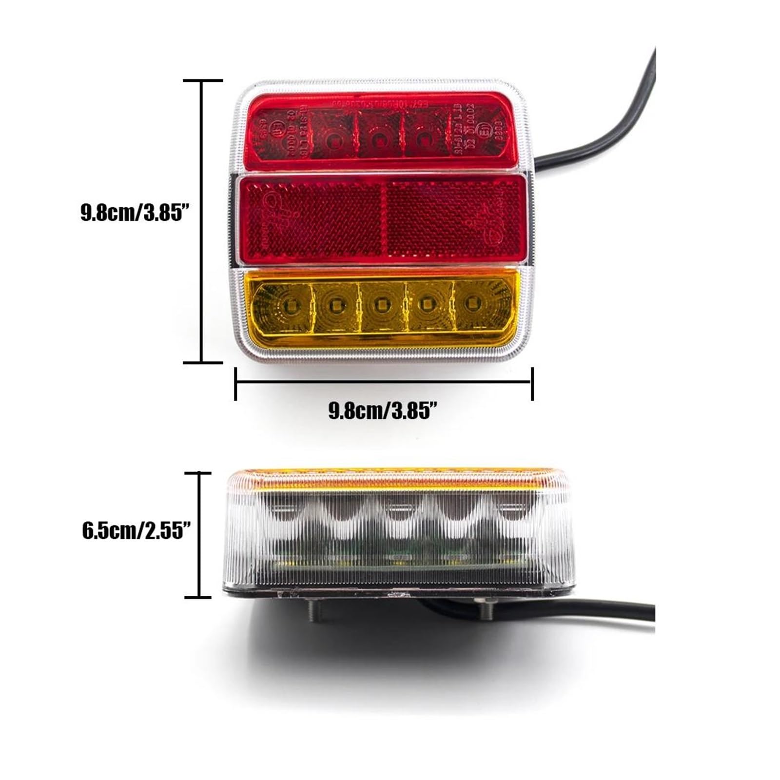 Luz Matrícula 2 luces LED traseras 12 V y 24 V con 7 pines para camión luz matrícula luz freno advertencia luz señal remolques caravanas vehículos terreno. Luz Indicadora Freno