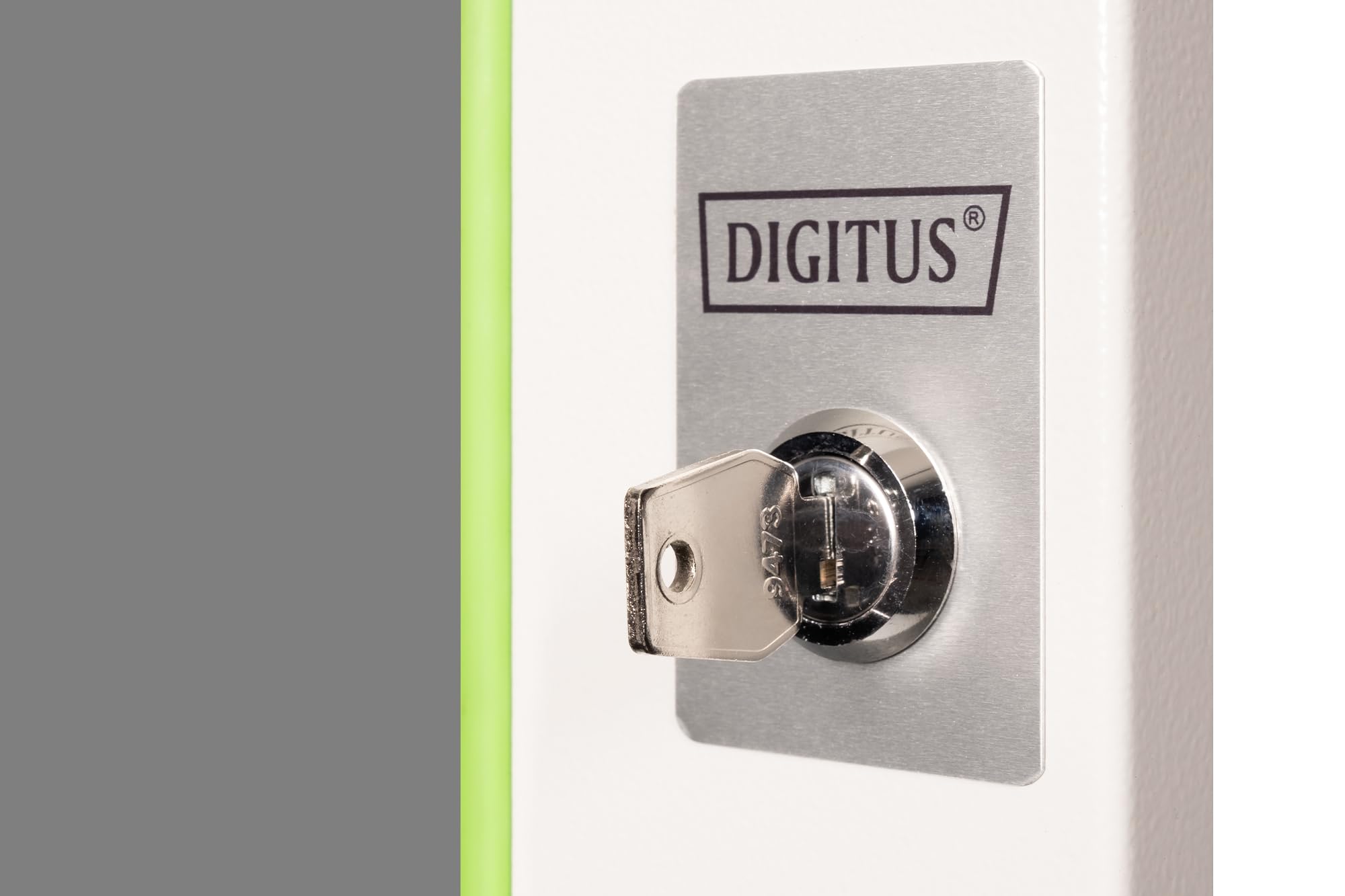 DIGITUS Glas-Ersatztür für Unique Netzwerkschrank – 12 HE – passend für DN-19 12-U, DN-19 12U-6/6, DN-19 12-U-3 – mit Schloss und Schlüssel – Sicherheitsglas – Grau