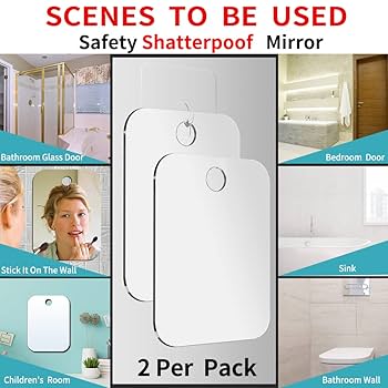 Anti-Fog Shaving Mirror For Travel | Fogless Bathroom Shower Mirror With Handheld Option For Men And Women | Hanging Shower Mirror Includes Long-Lasting Reusable Suction Cup