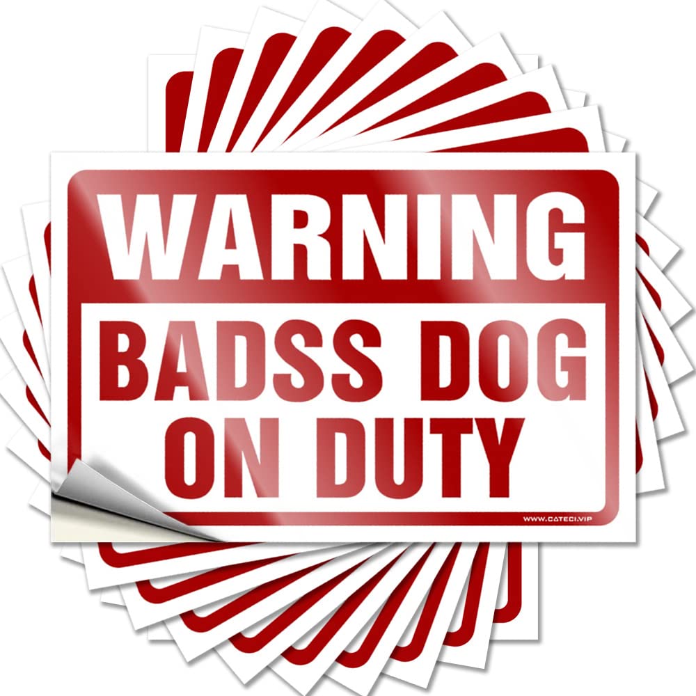 Retro, Bumper Funny Hard Quote Stickers, Western Bathroom No Residue Decals for Luggage | Quick Party Favor Custom Warning Badass Dog On Duty(6X9CM)