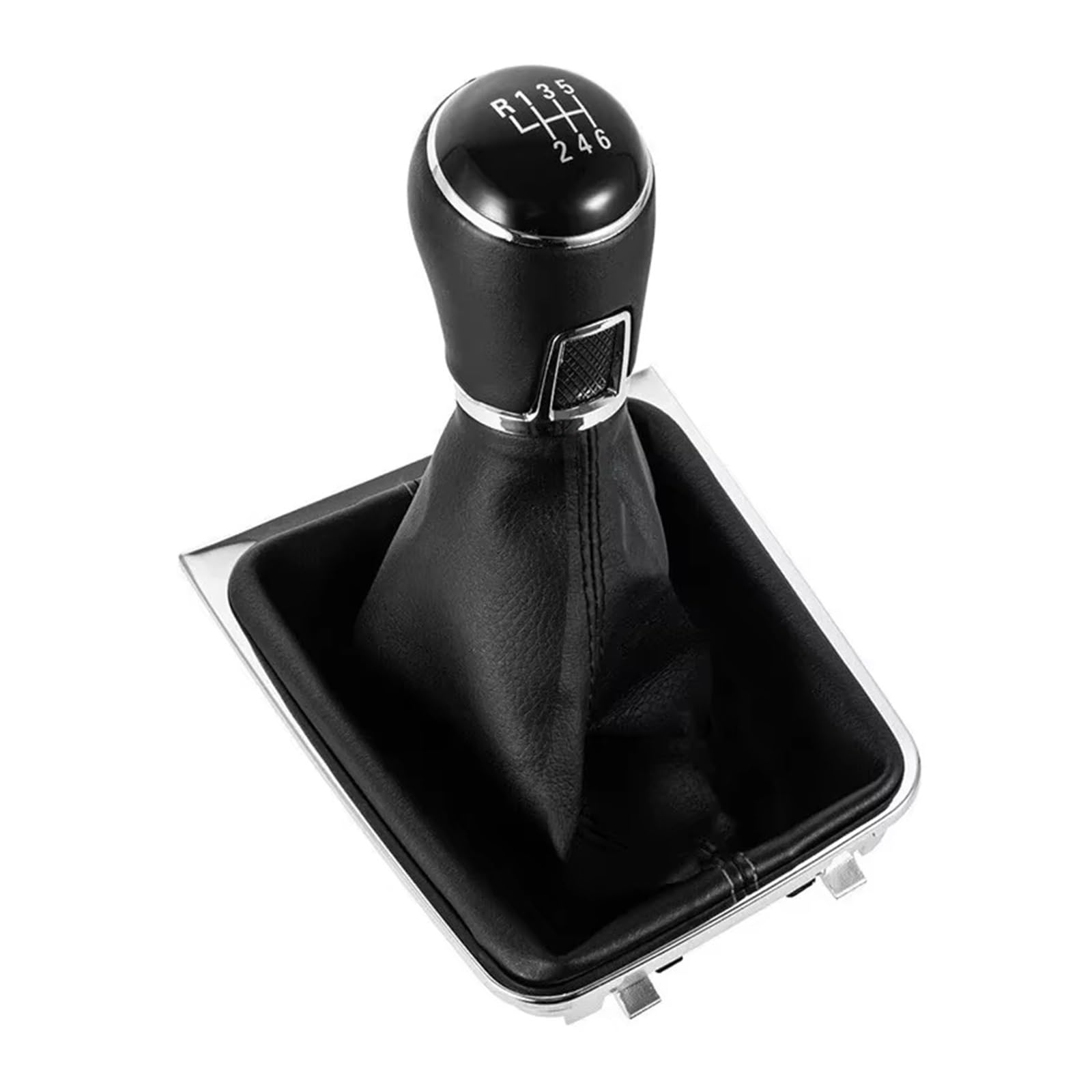 SRVSQTPTVK Power Window Switch Manual Gear Shift Knob 12mm PU Gaiter Boot LHD for VW for Golf 7 MK7 GTI GTD R 2013-2017(6 Speed Black Line)