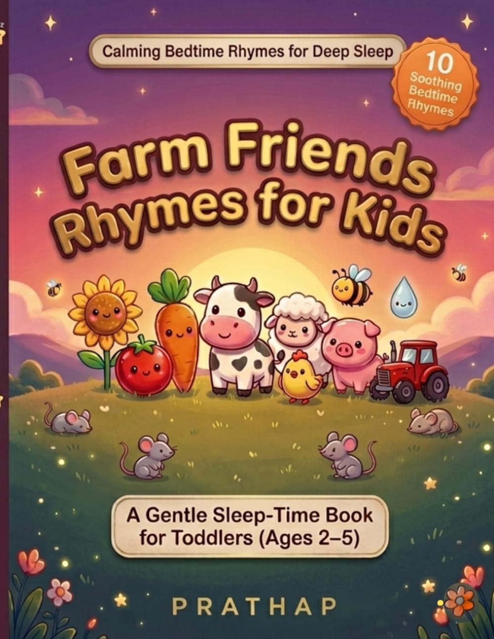 Farm Friends Rhymes for Kids: A Gentle Bedtime Rhymes Book for Toddlers with Bonus Coloring Pages to Help Kids Relax, Play, and Sleep (Ages 2–5) (Merry Farm Tales)
